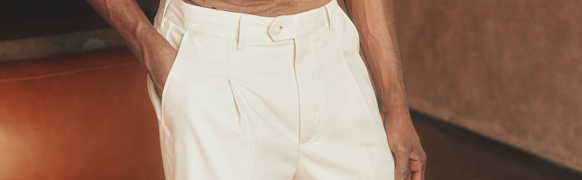 LINEN VISCOSE TROUSERS