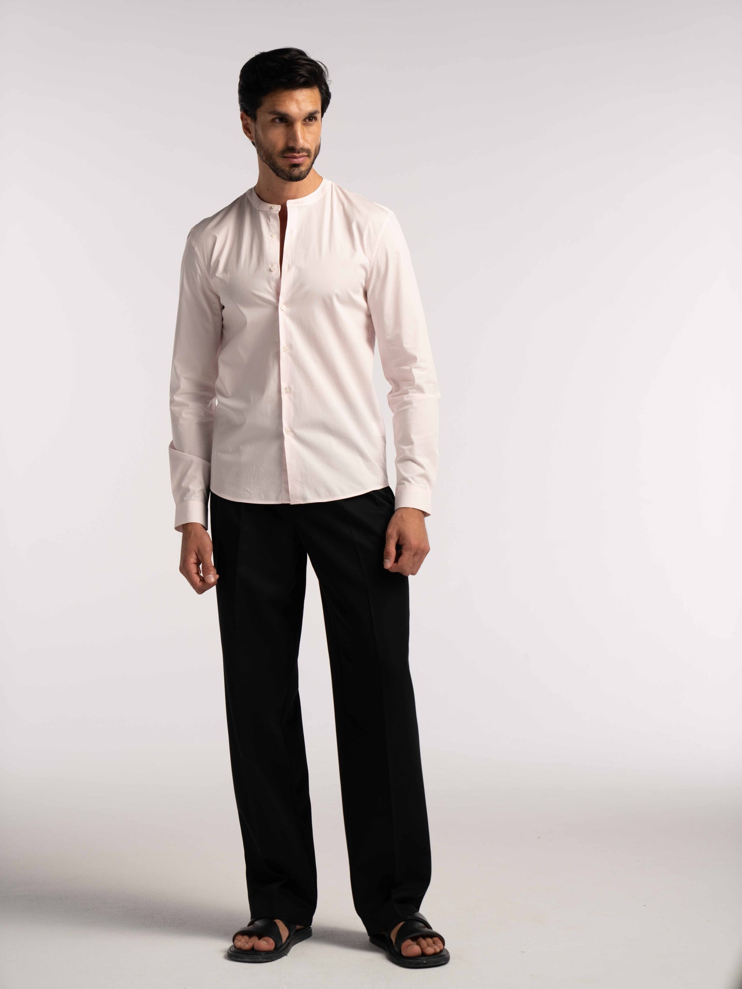 Regent Poplin Shirt in Dusty Pink - Lewis James