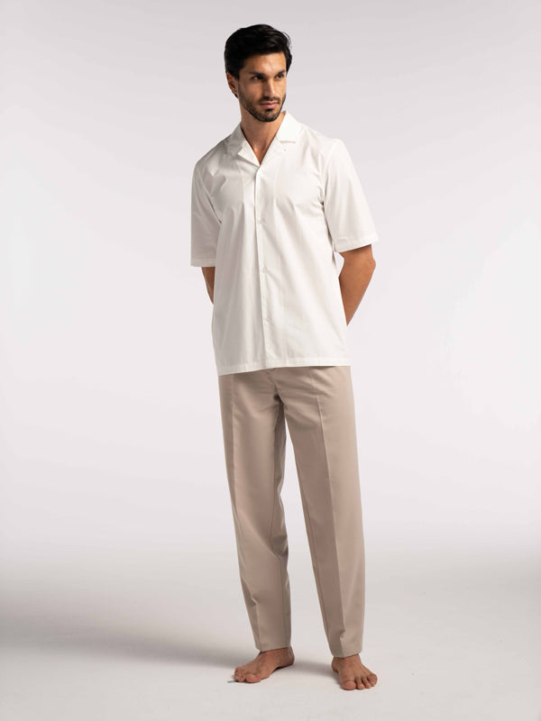 Tailored LJ Embroidered Shirt in White - Lewis James