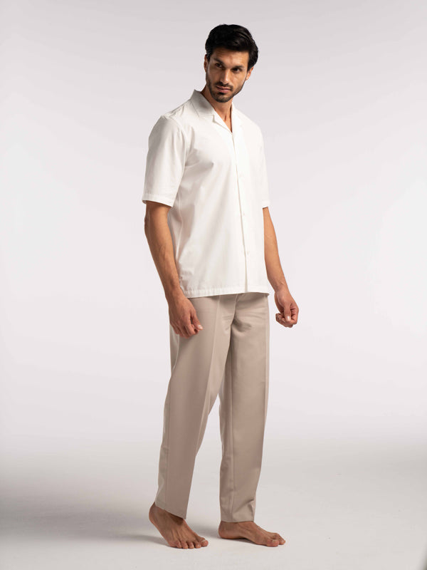 Regent Poplin Shirt in Glacier White - Lewis James