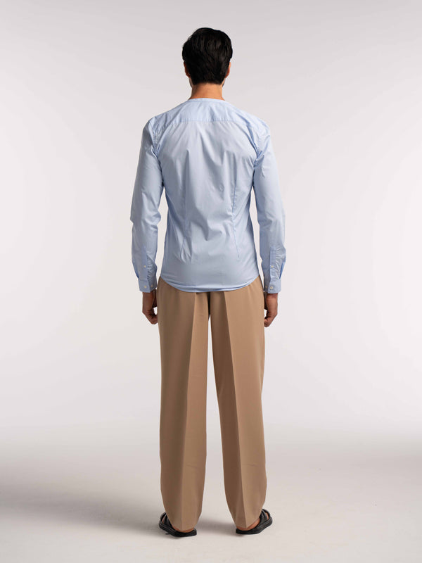 Regent Poplin Shirt in Sky Blue - Lewis James