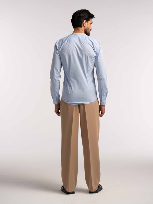 Regent Poplin Shirt in Sky Blue - Lewis James