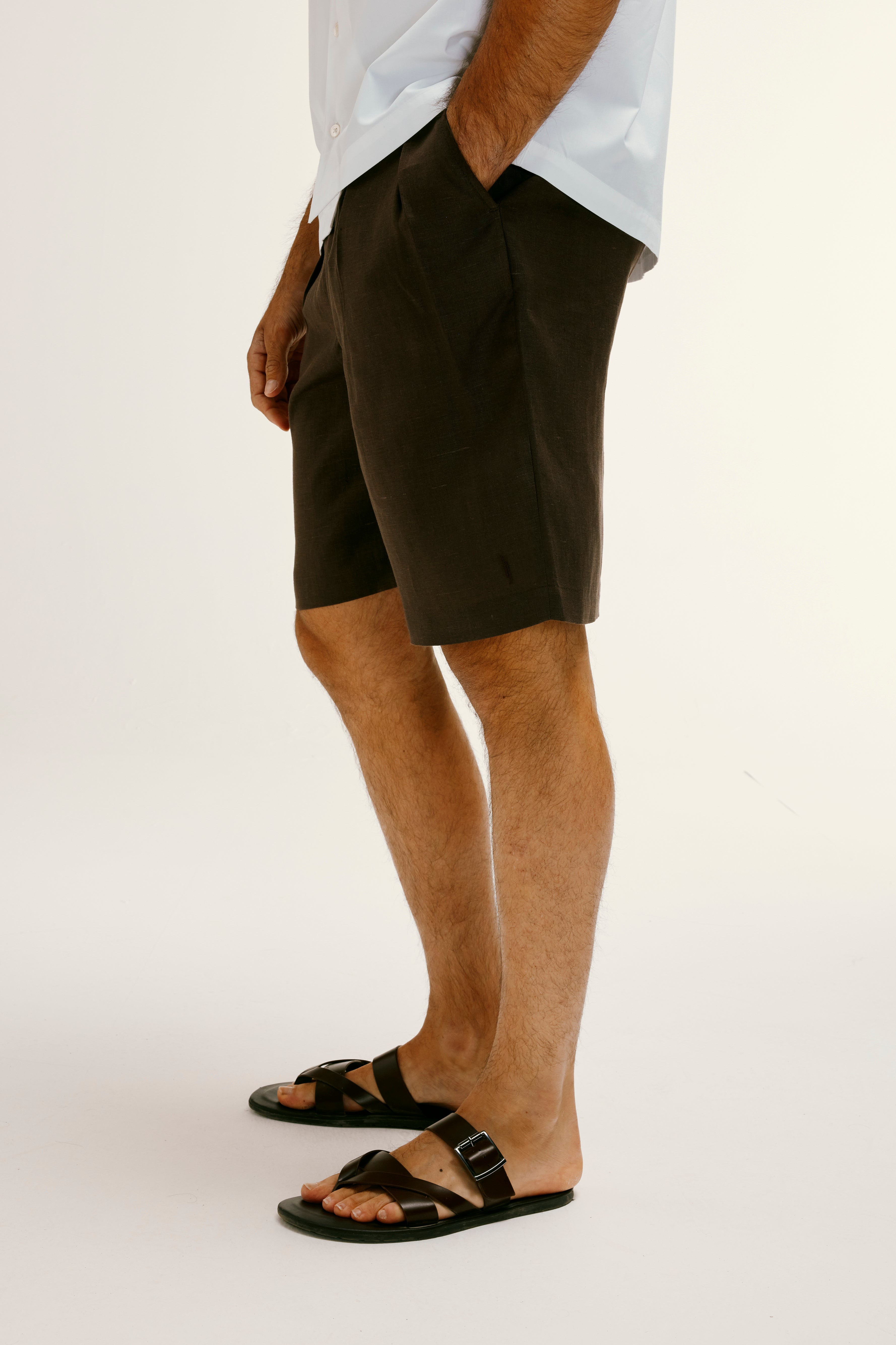Gabriel Double Pleat Safari Linen Short