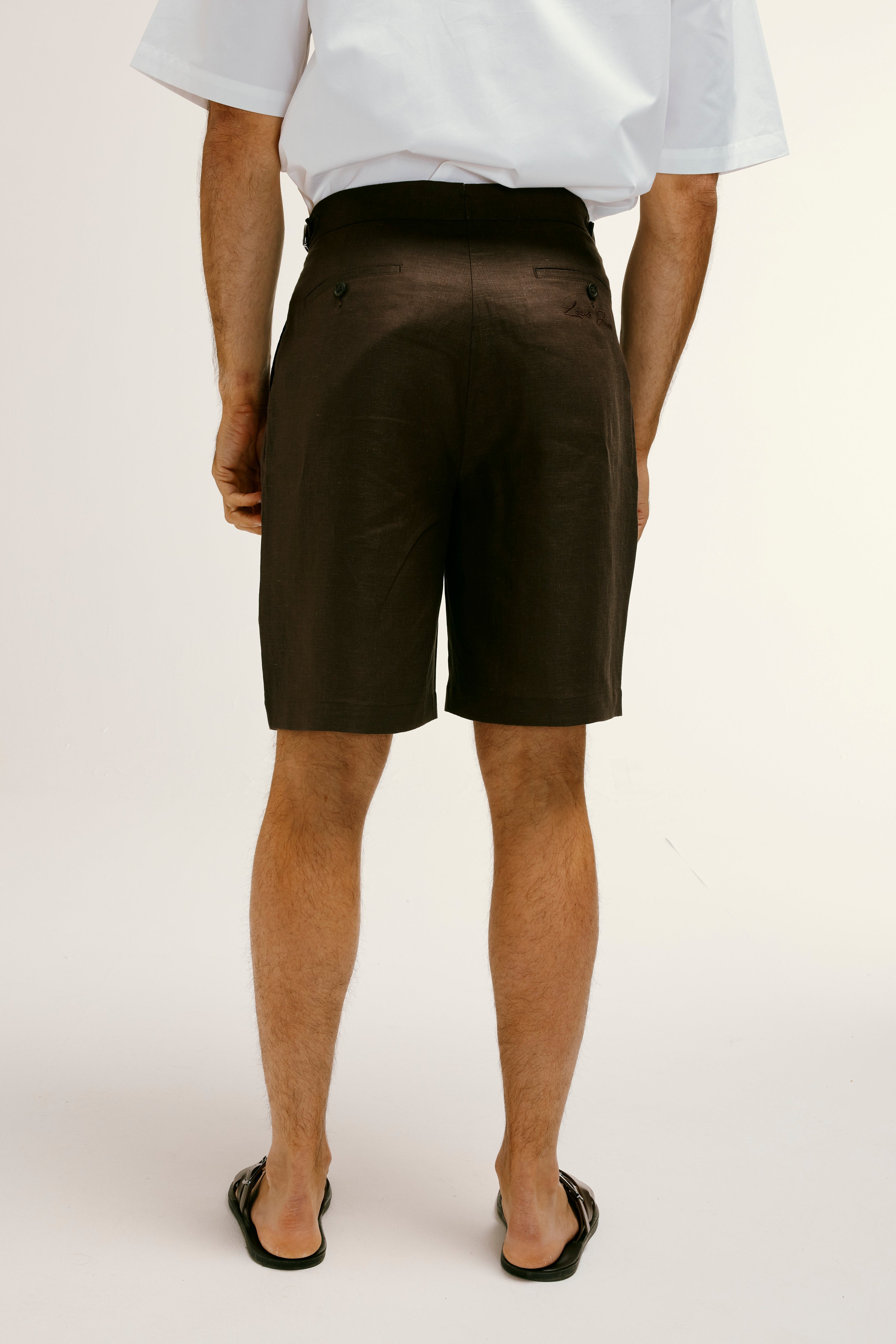 Gabriel Double Pleat Safari Linen Short