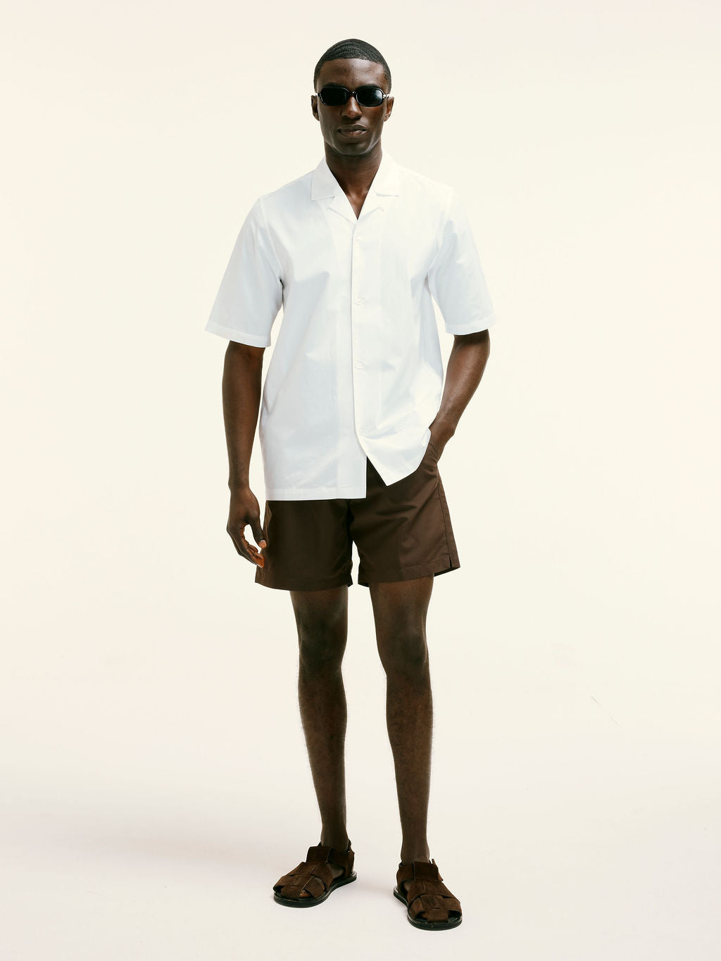 Brown Smart Longline Length Swimshort