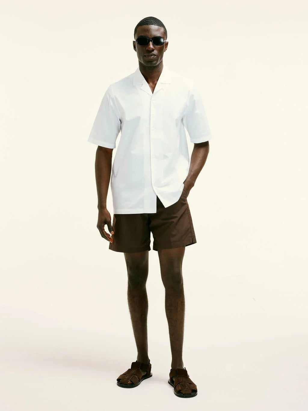 Smart Longline Length Swimshort in Brown