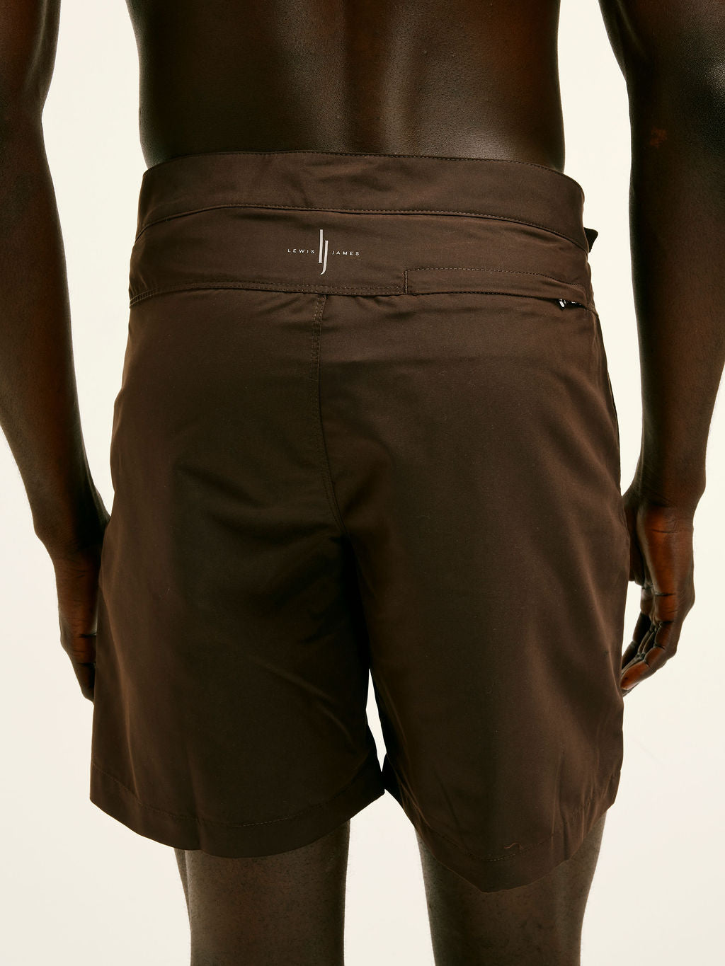 Brown Smart Longline Length Swimshort