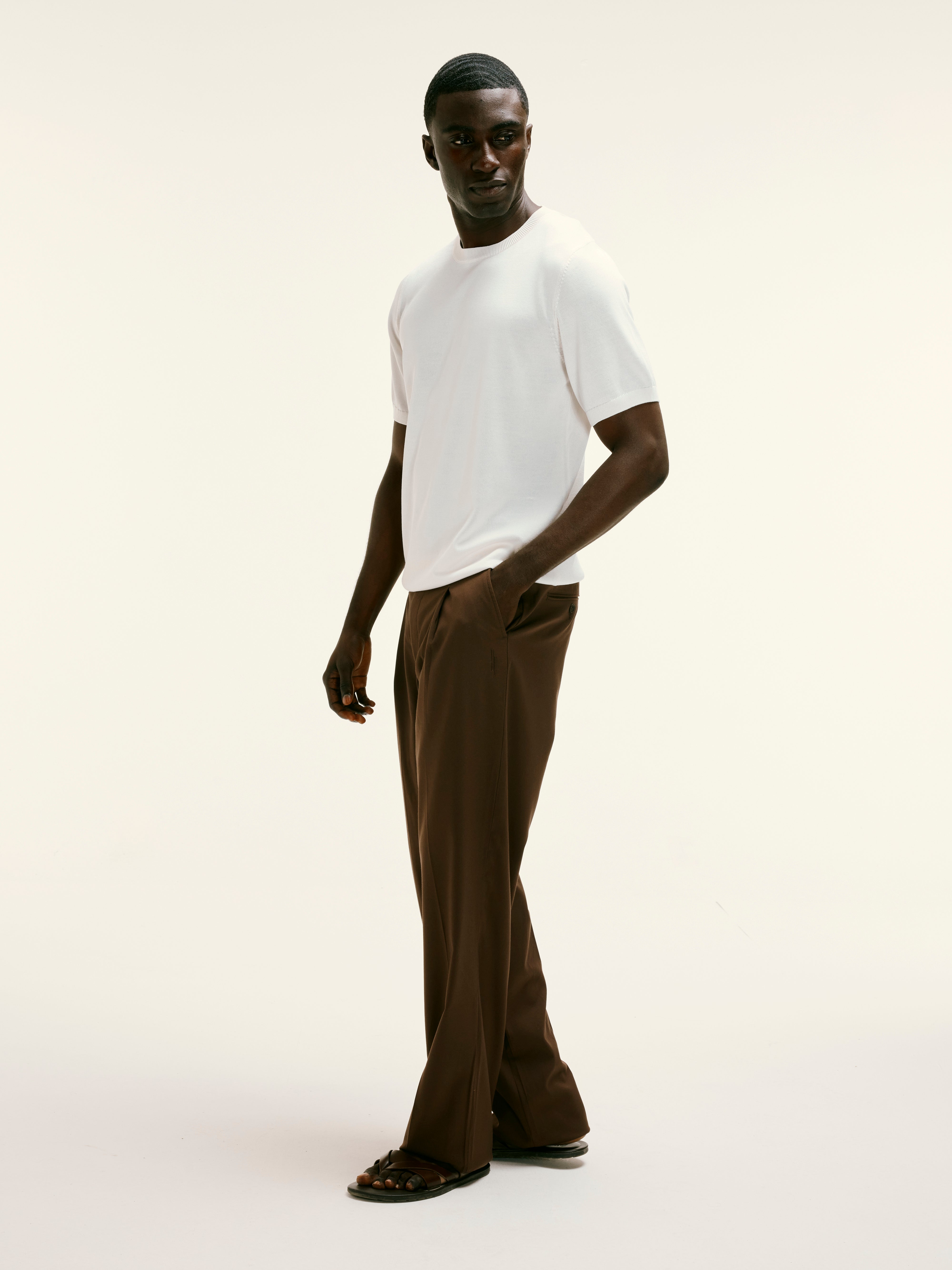 White Premium Knitted Cotton T'Shirt
