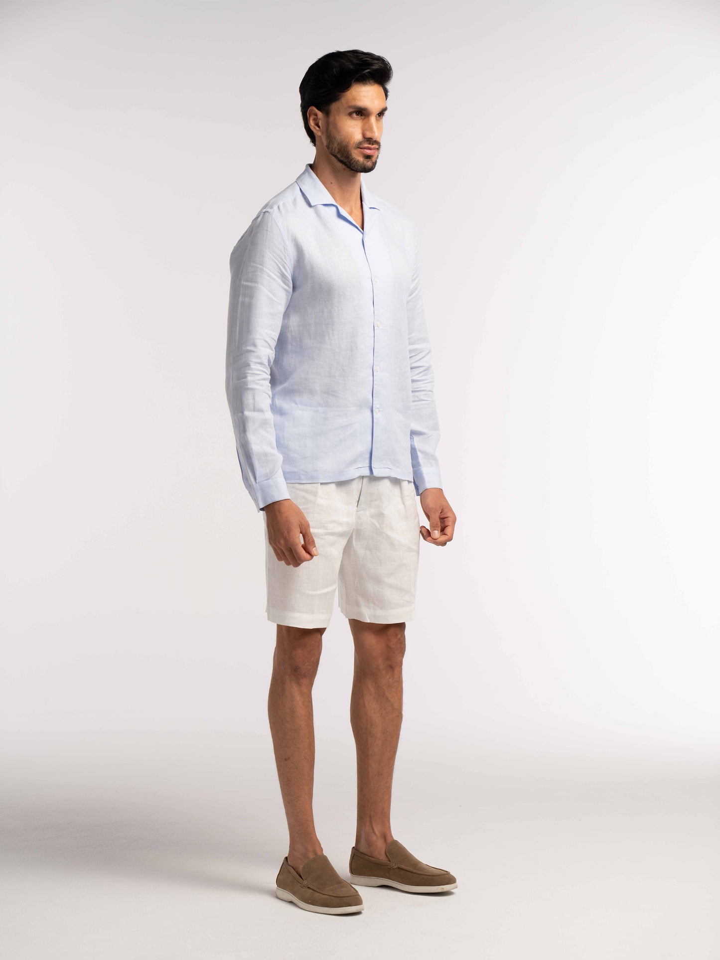 Arista Linen Shirt in Celeste Blue