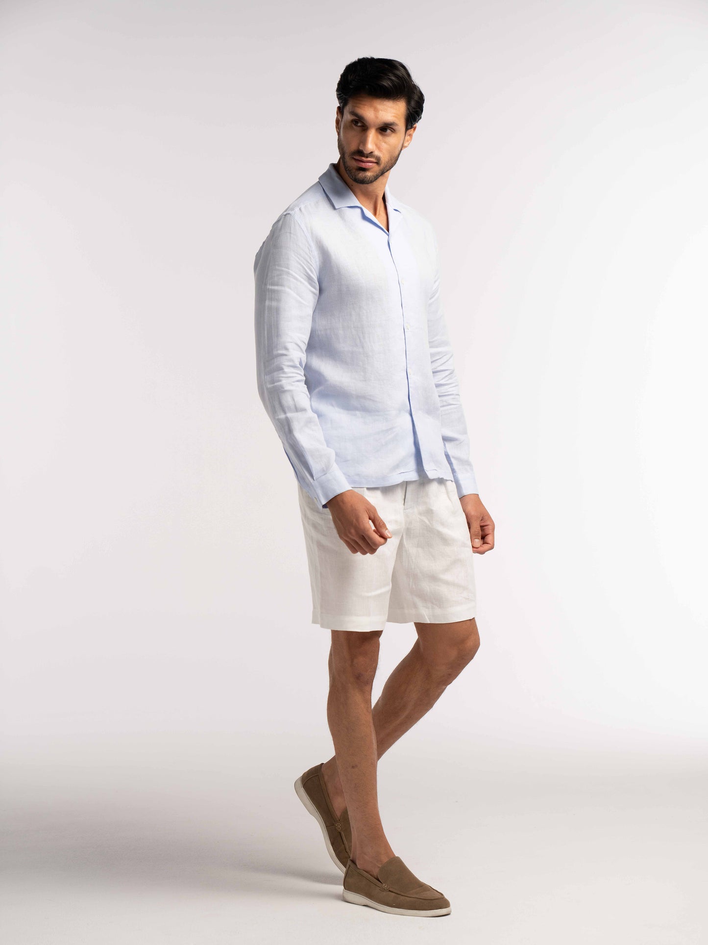 Arista Linen Shirt in Celeste Blue