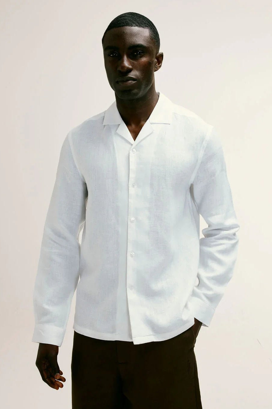 Arista Linen Cuban-Collar Shirt — Lewis James