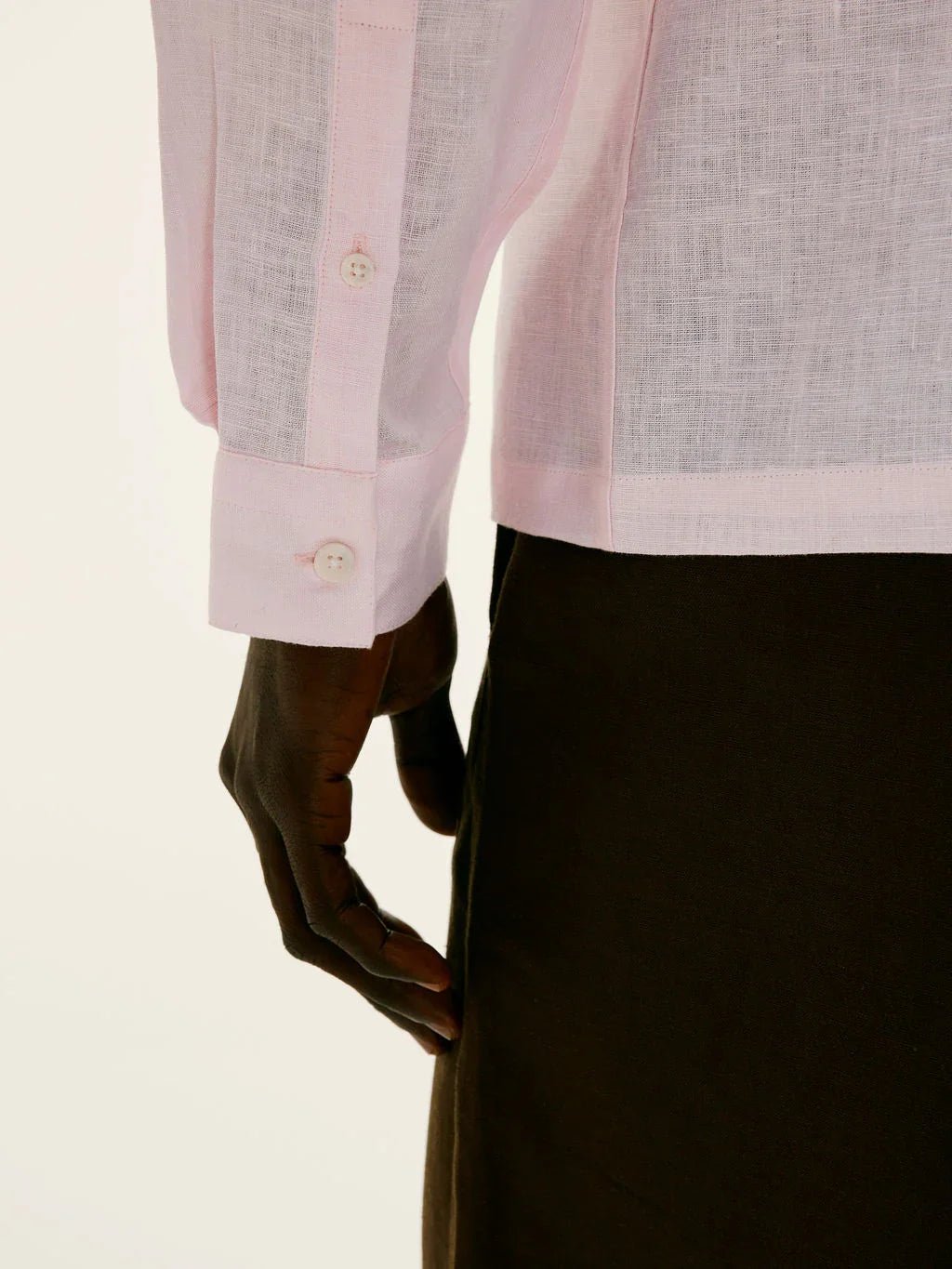 Arista Linen Cuban - Collar Shirt Light Pink - Lewis James