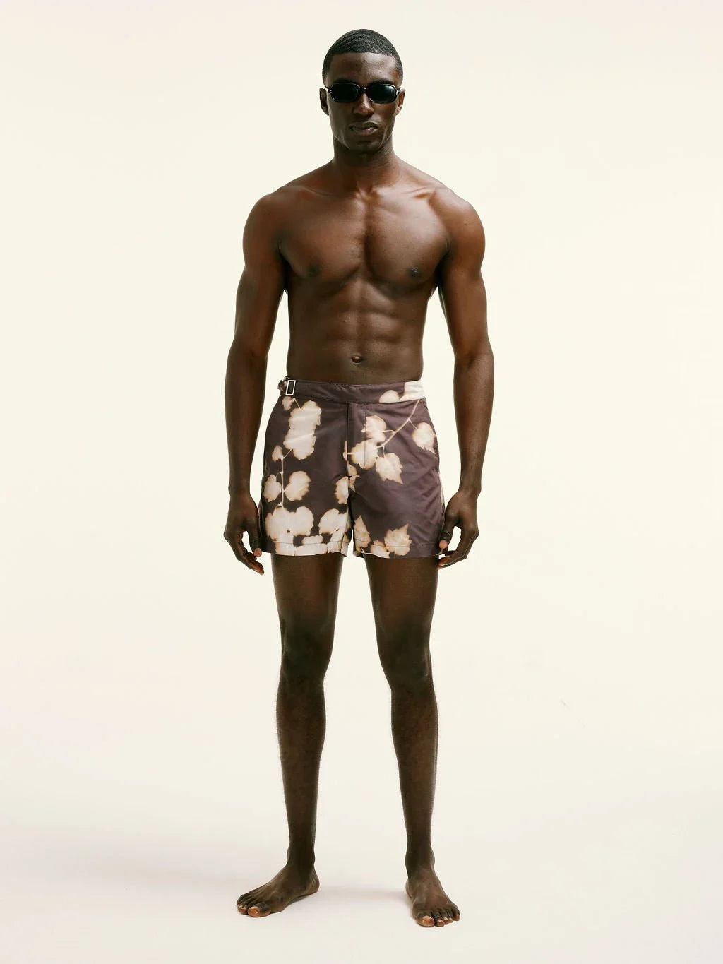Branch Print Smart Original Swimshorts in Brown - Lewis James