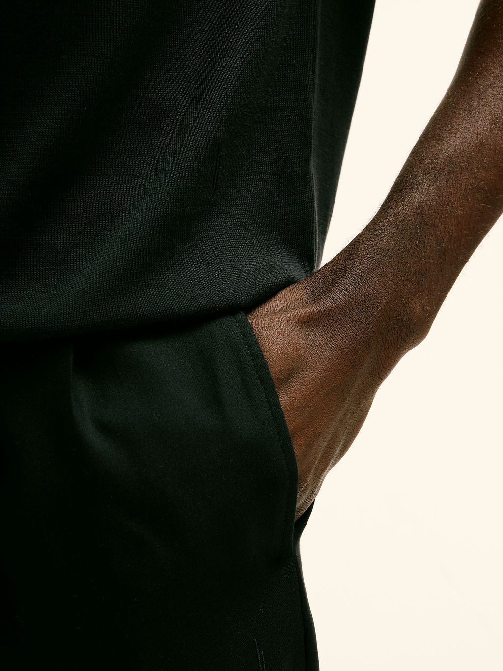 Cotton - Silk Blend Premium Knitted T-Shirt in black - Lewis James