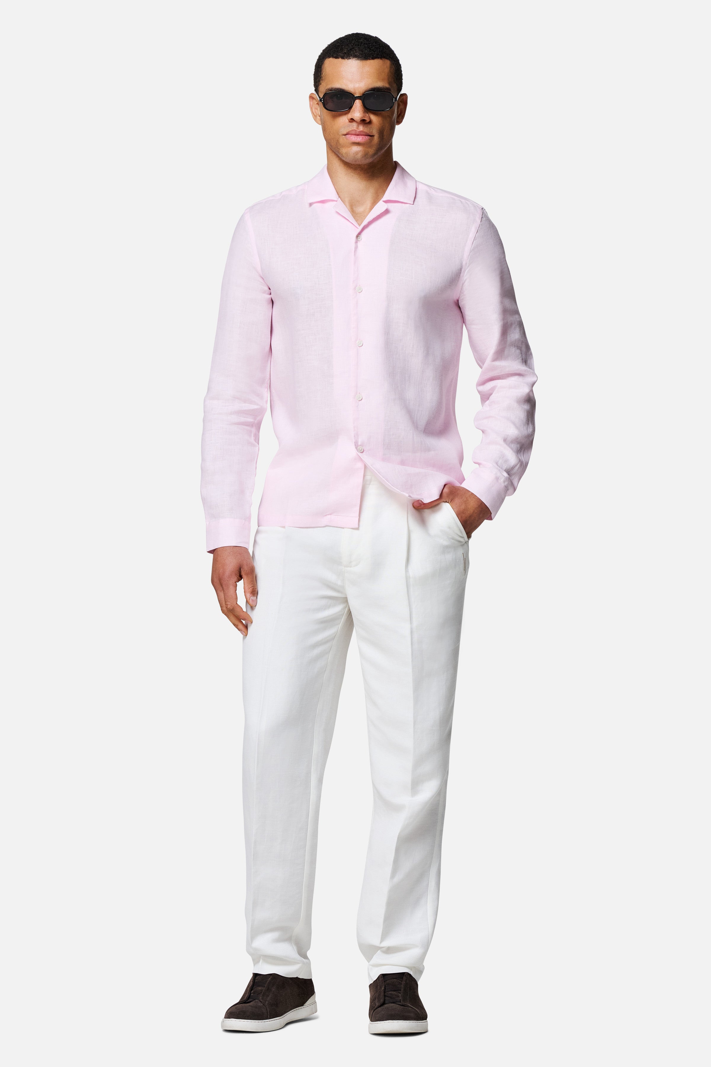 Arista Linen Cuban-Collar Shirt