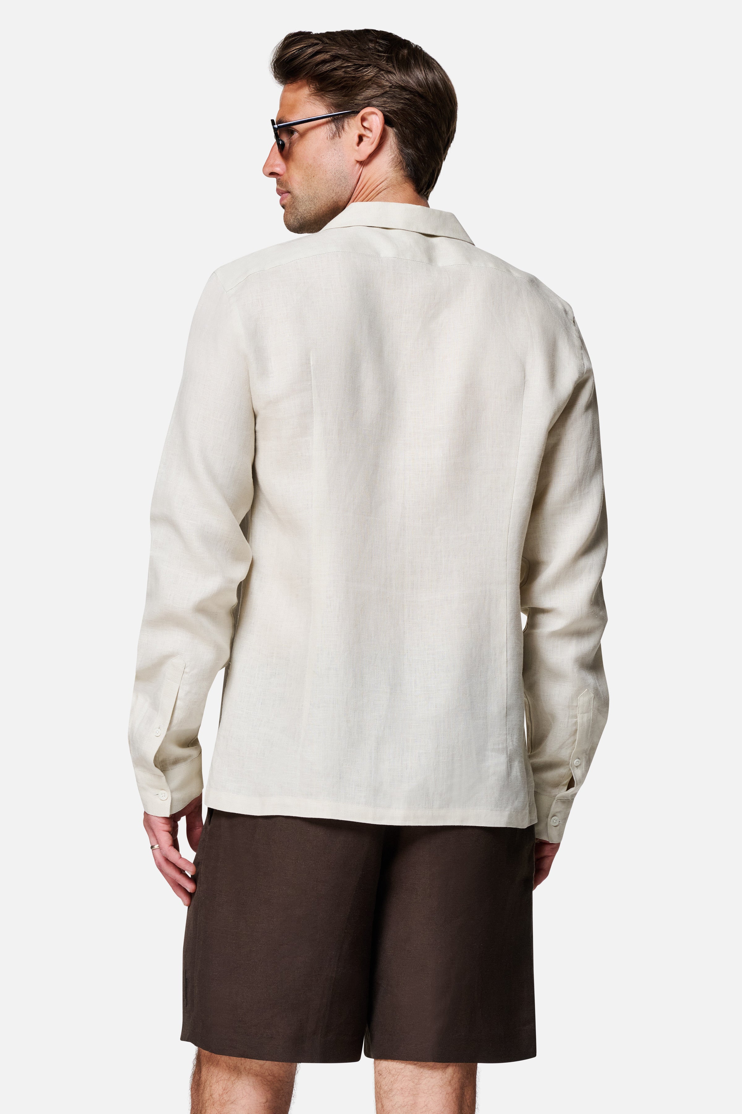 Arista Linen Cuban-Collar Shirt