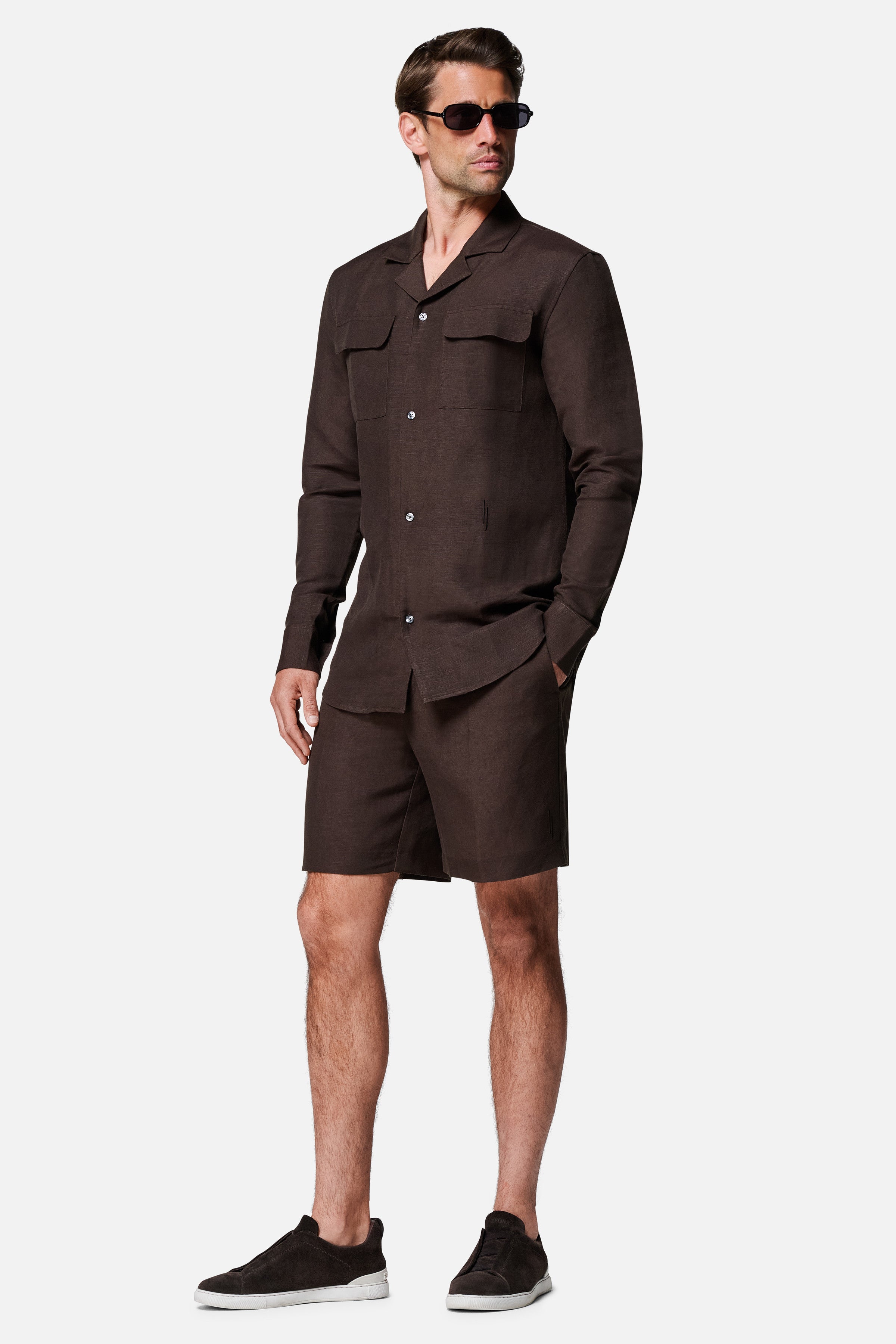 Daniel Long-Sleeve Linen Safari Shirt