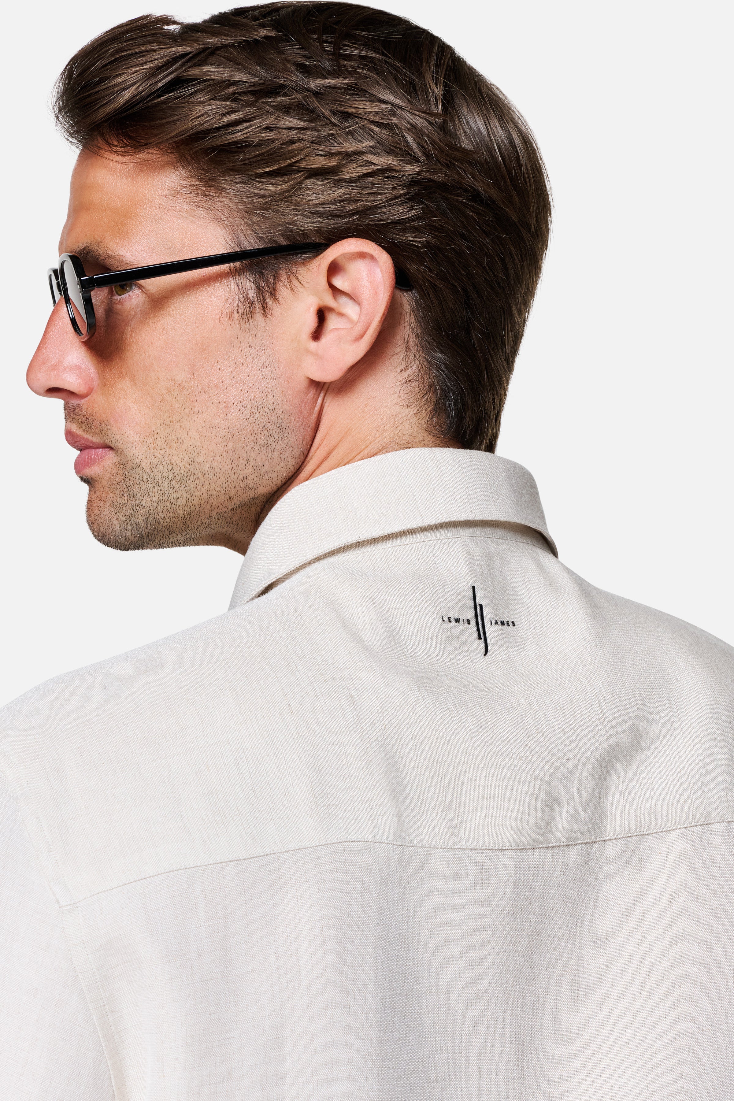 Emilio Cutaway Collar Linen-viscose Shirt