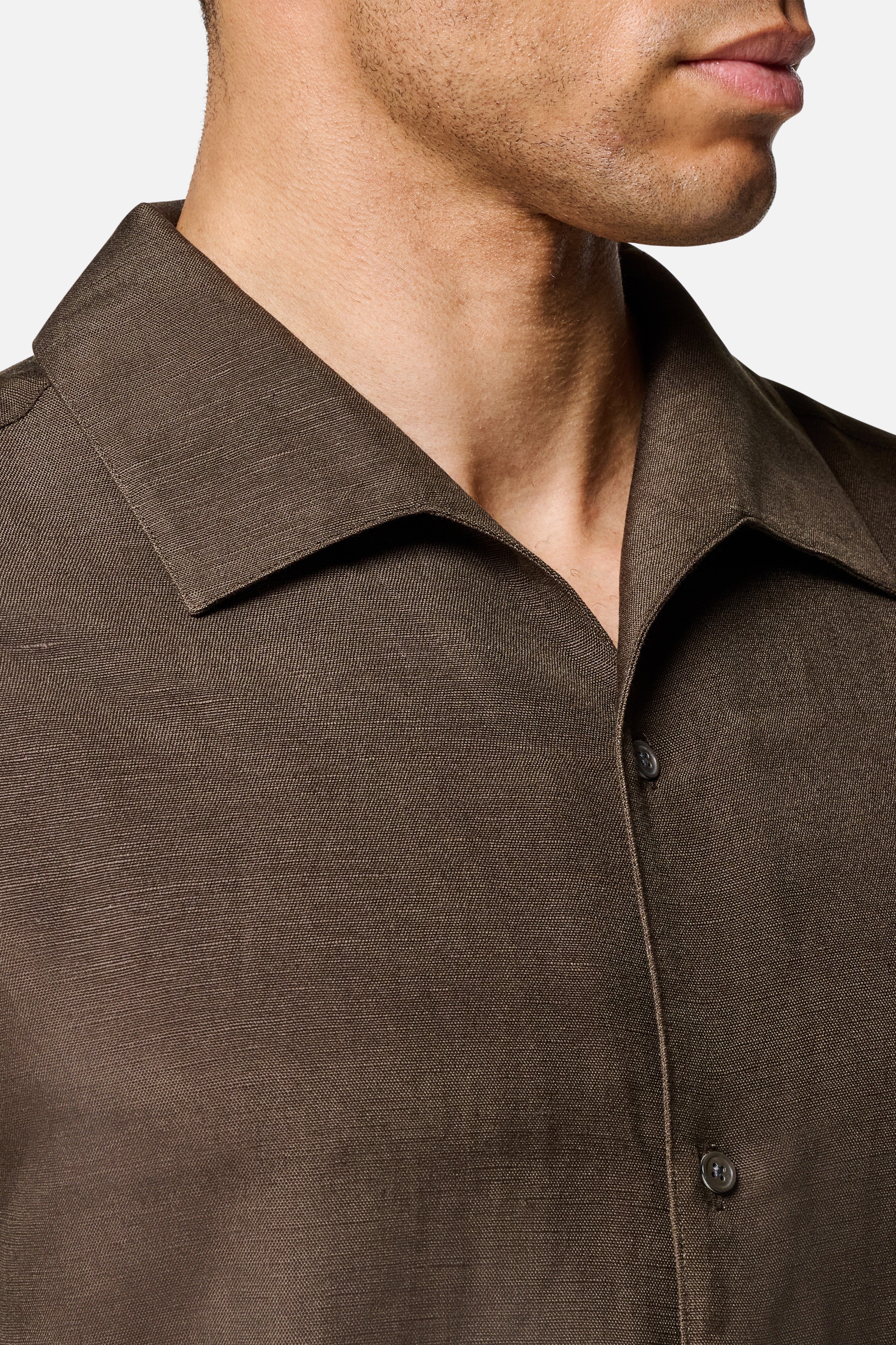 Fabio Linen Viscose Short-Sleeve Shirt