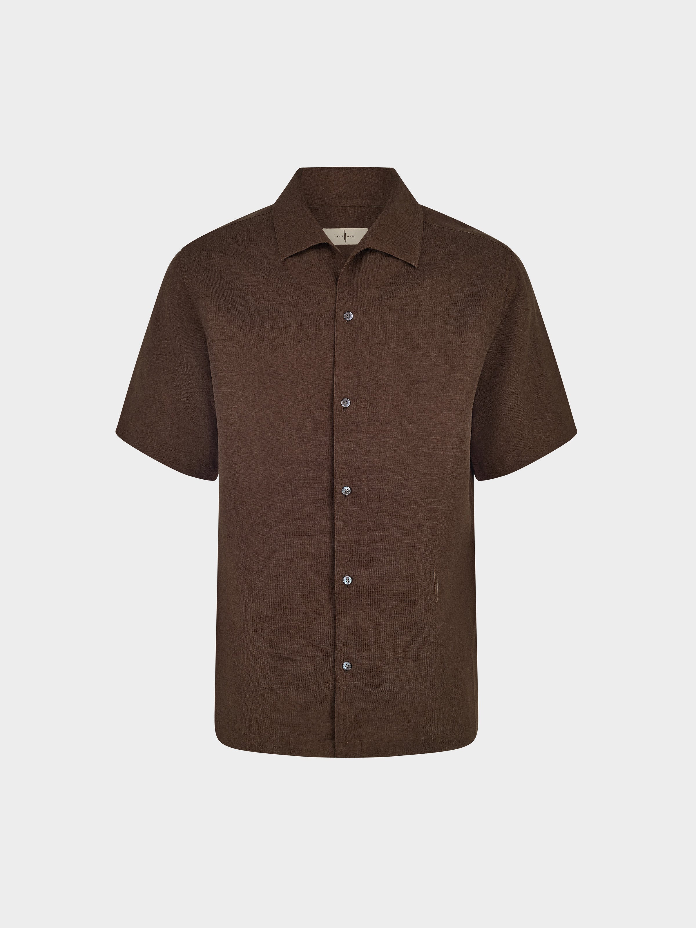 Fabio Linen Viscose Short-Sleeve Shirt