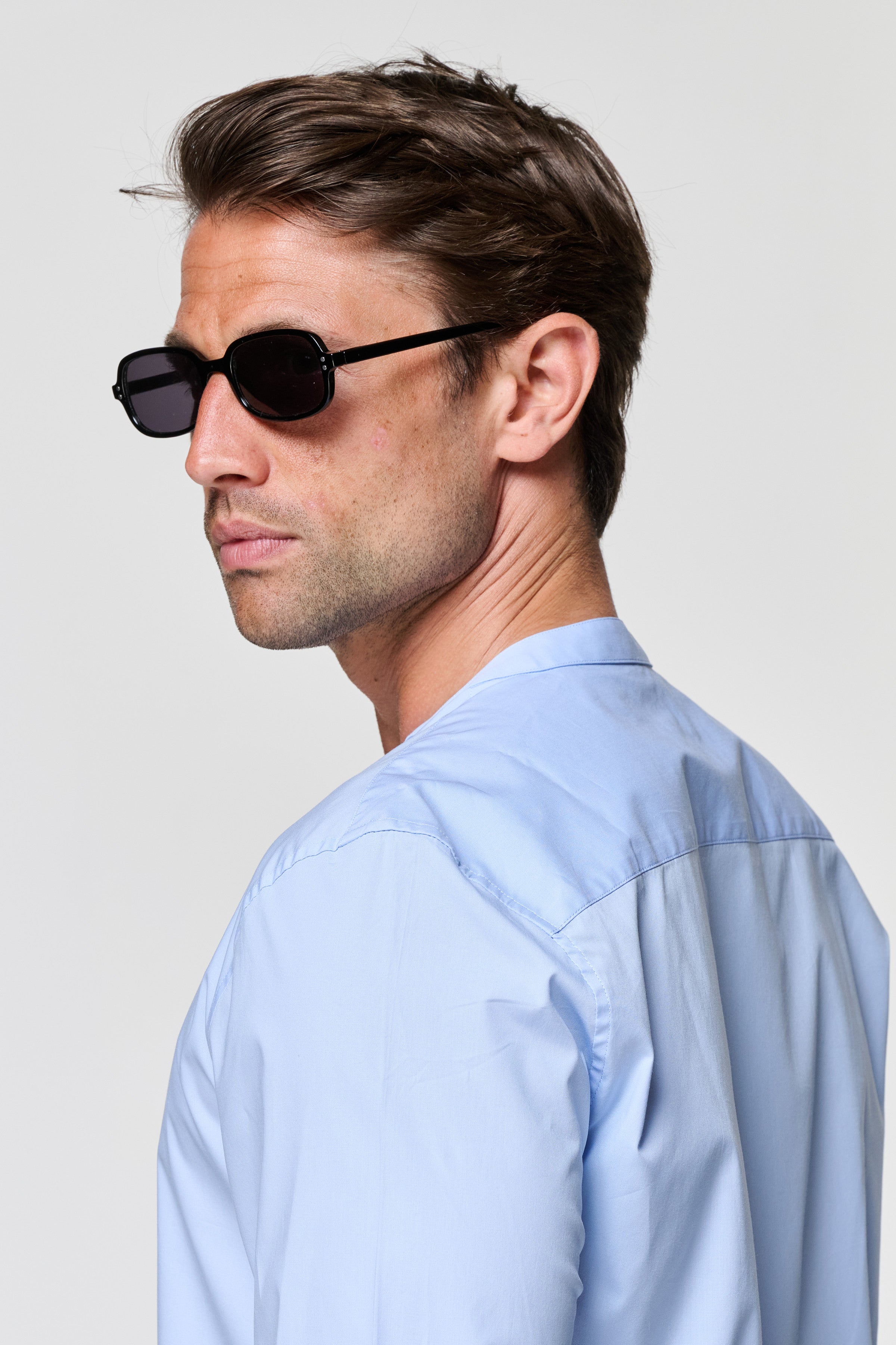 Regent Poplin Grandad Collar Shirt