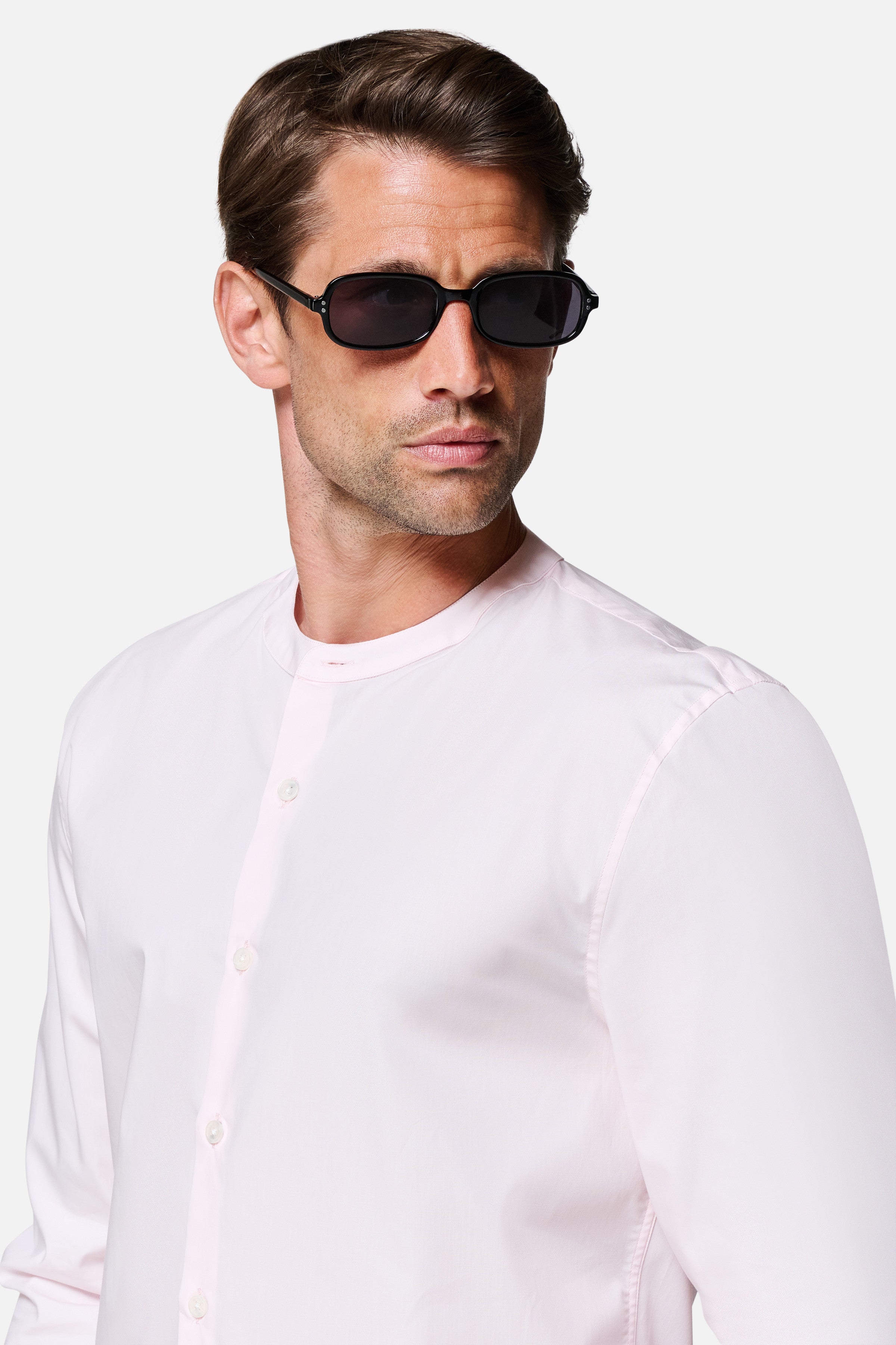 Regent Poplin Grandad-Collar Shirt