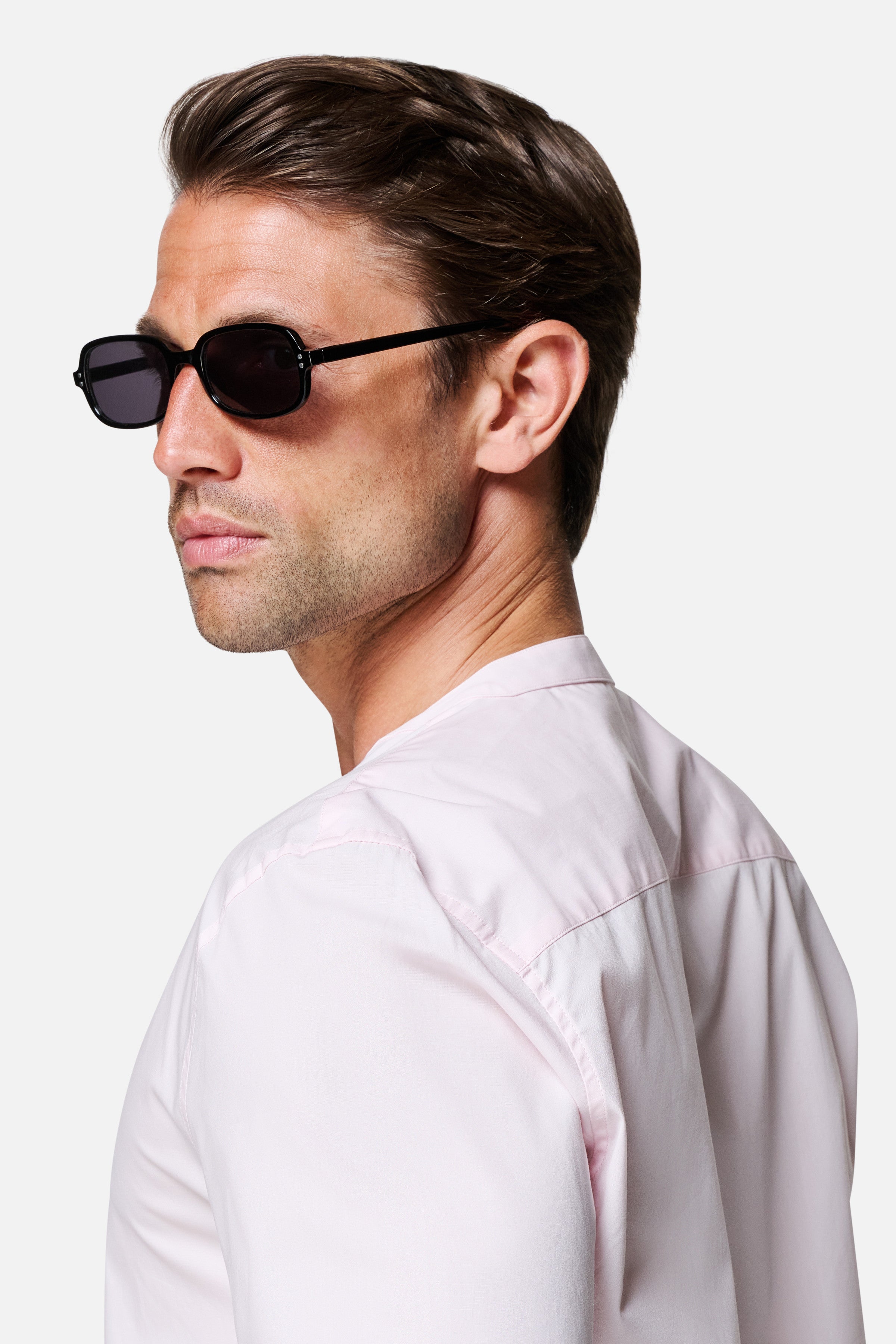 Regent Poplin Grandad-Collar Shirt
