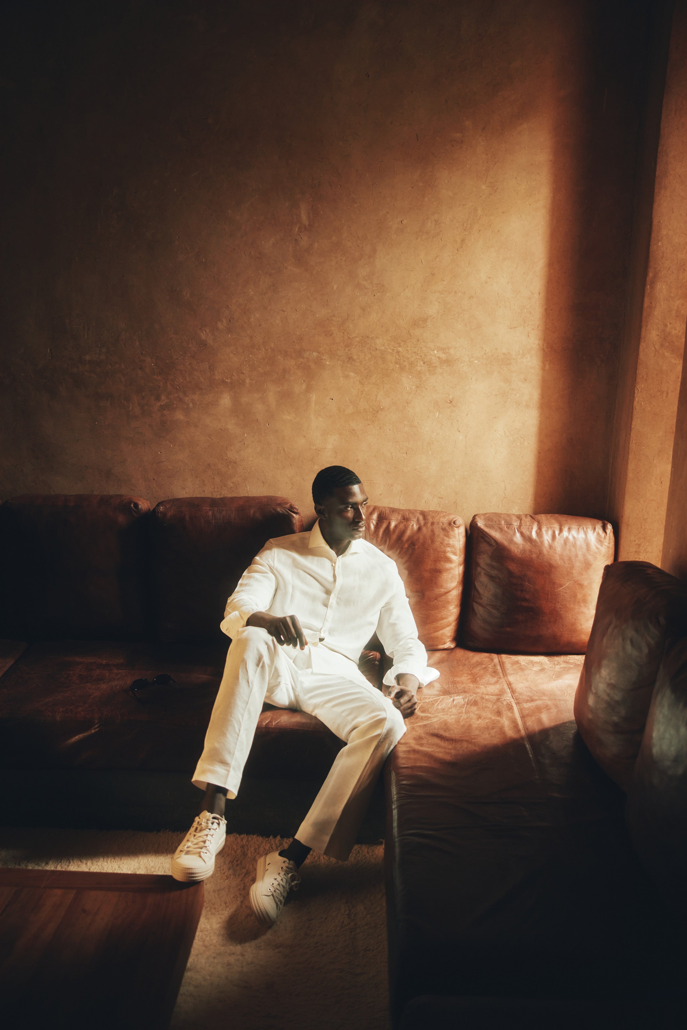 Emilio Cutaway Collar Linen-viscose Shirt