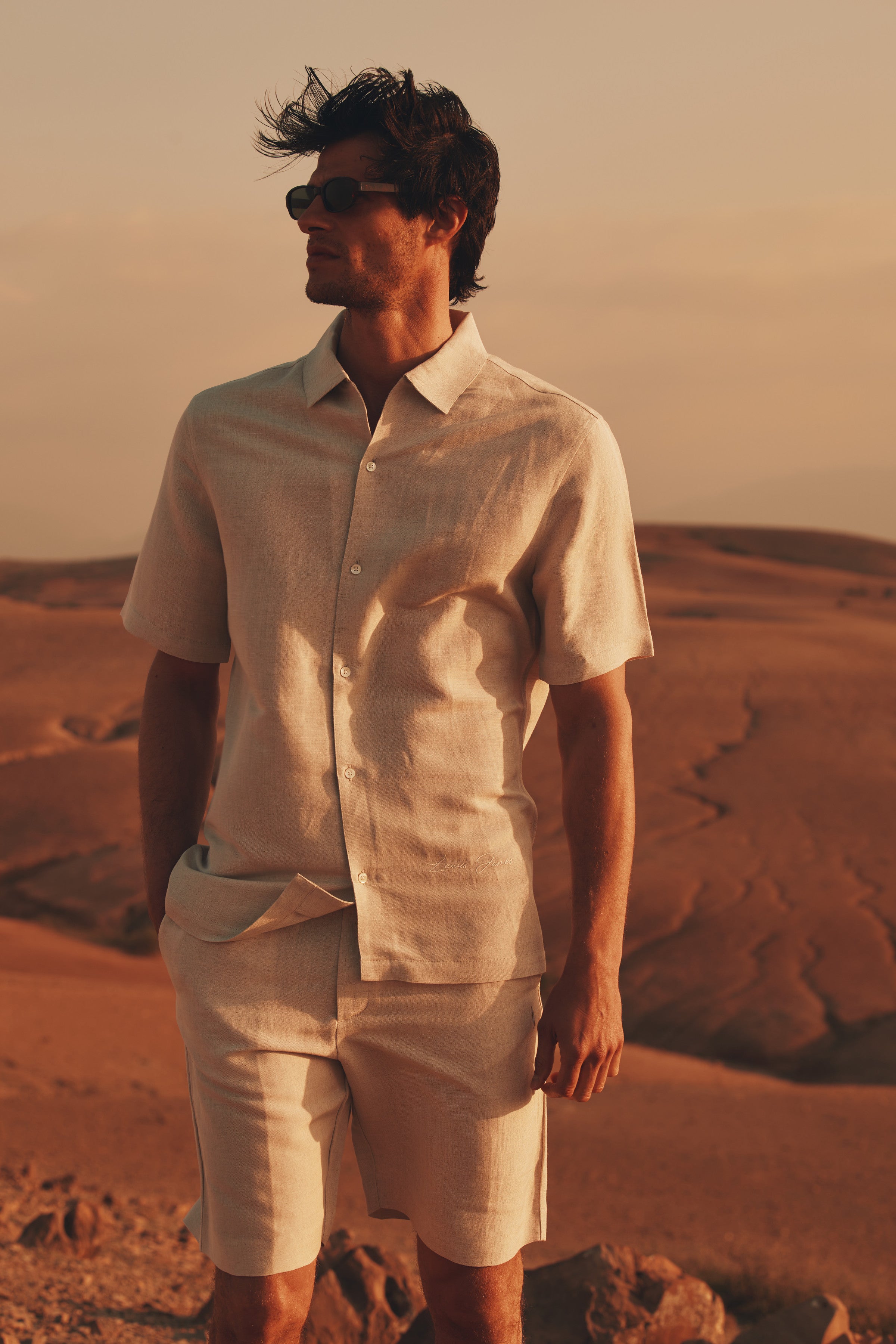 Fabio Linen Viscose Short-Sleeve Shirt