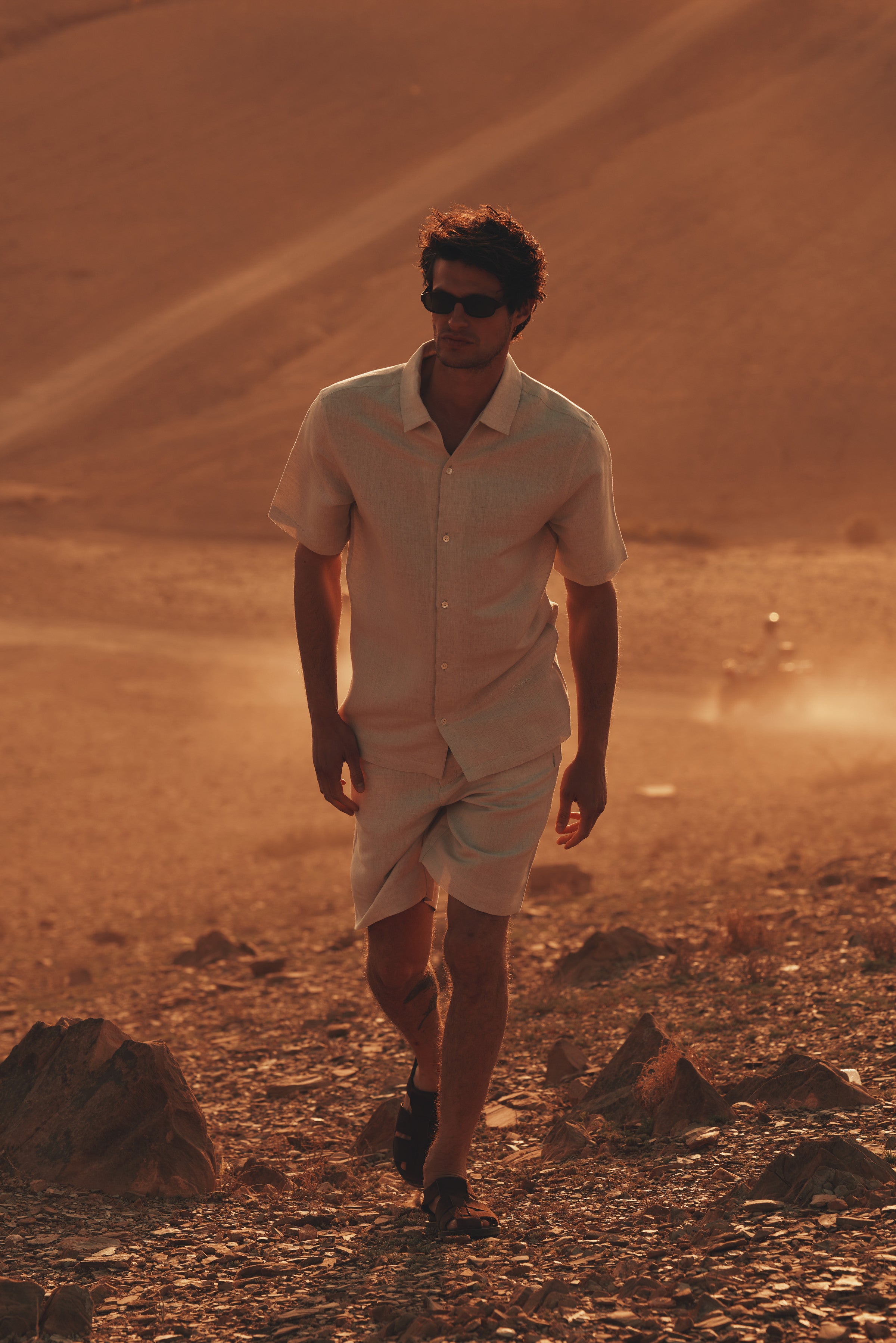 Fabio Linen Viscose Short-Sleeve Shirt