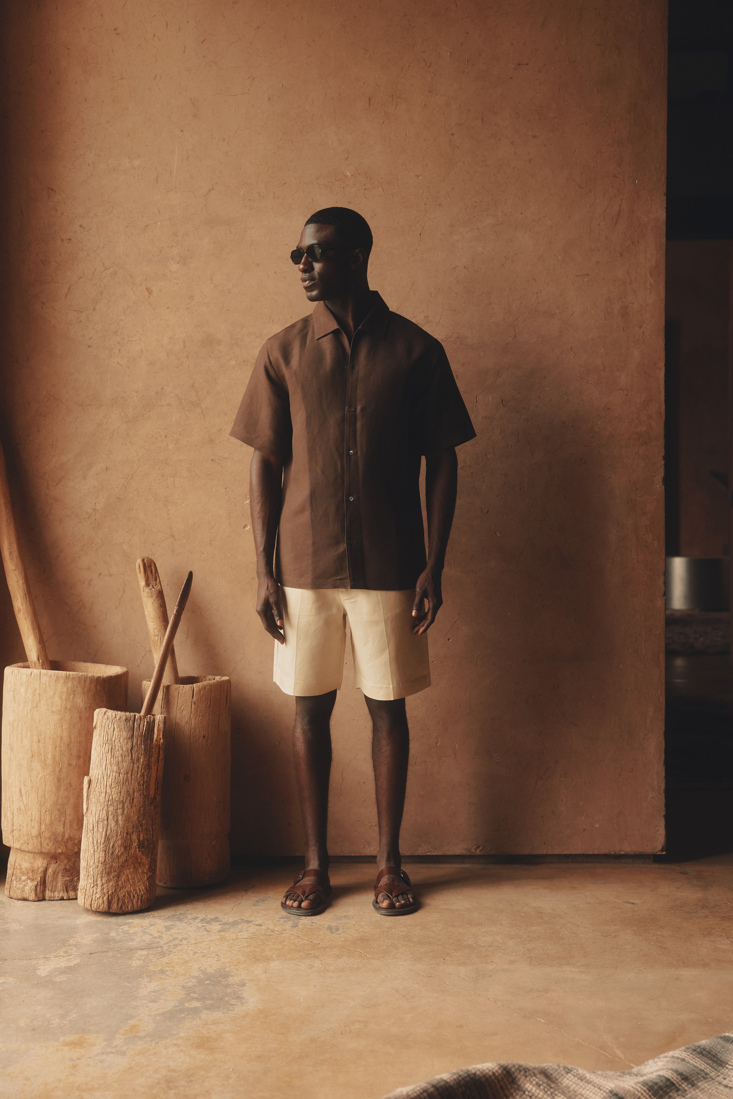 Fabio Linen Viscose Short-Sleeve Shirt