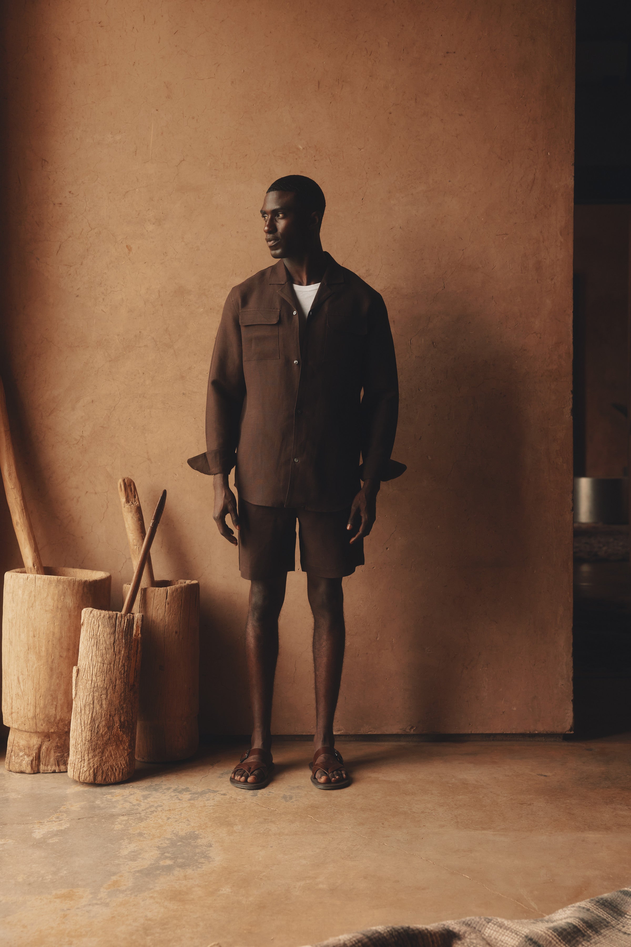 Daniel Long-Sleeve Linen Safari Shirt