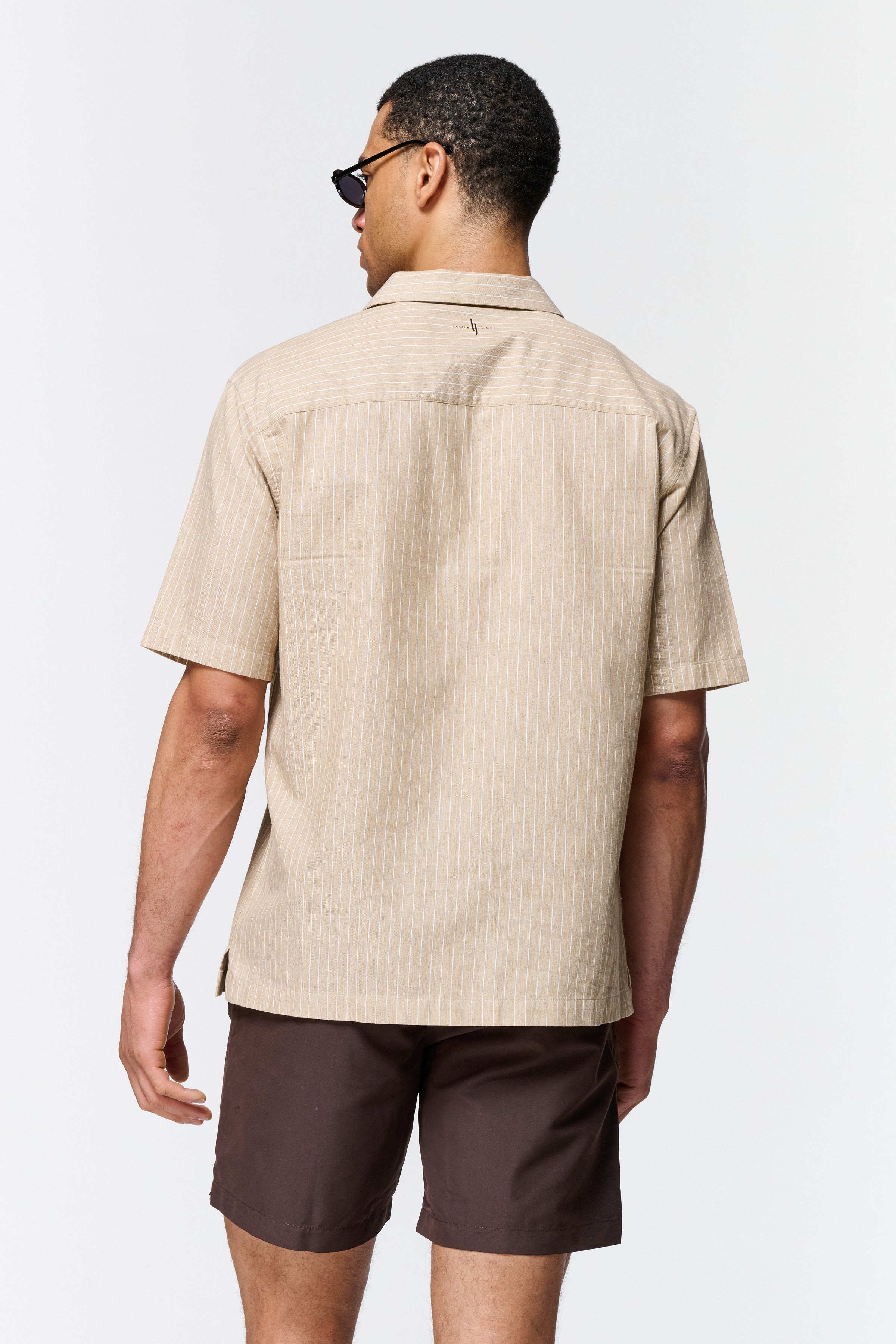 Villa Pinstripe Embroidered Shirt