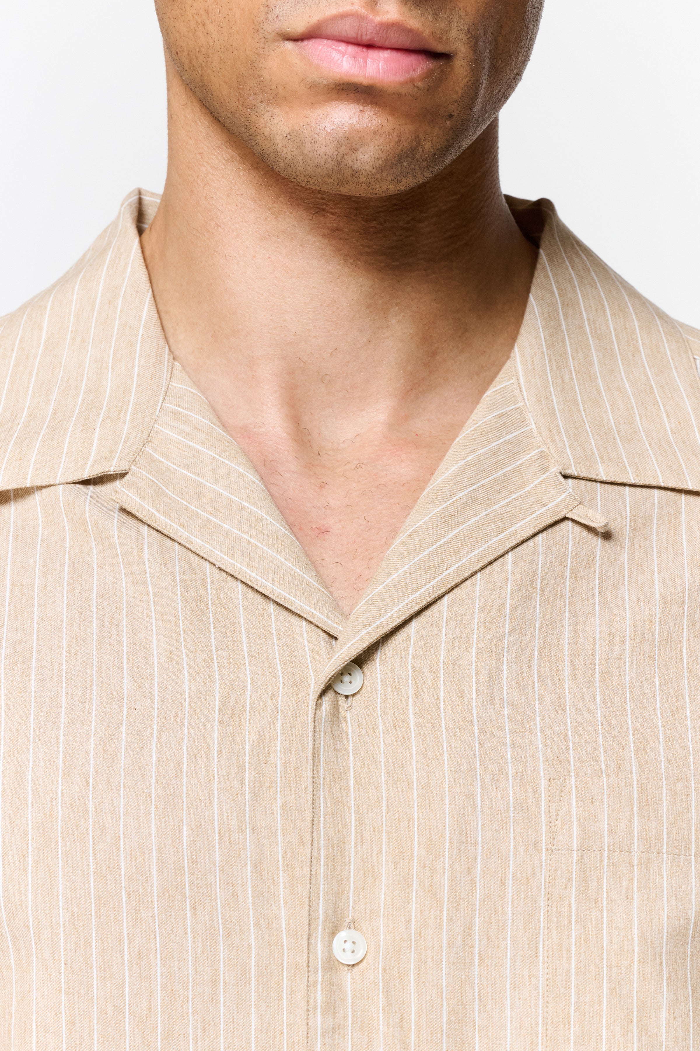 Villa Pinstripe Embroidered Shirt