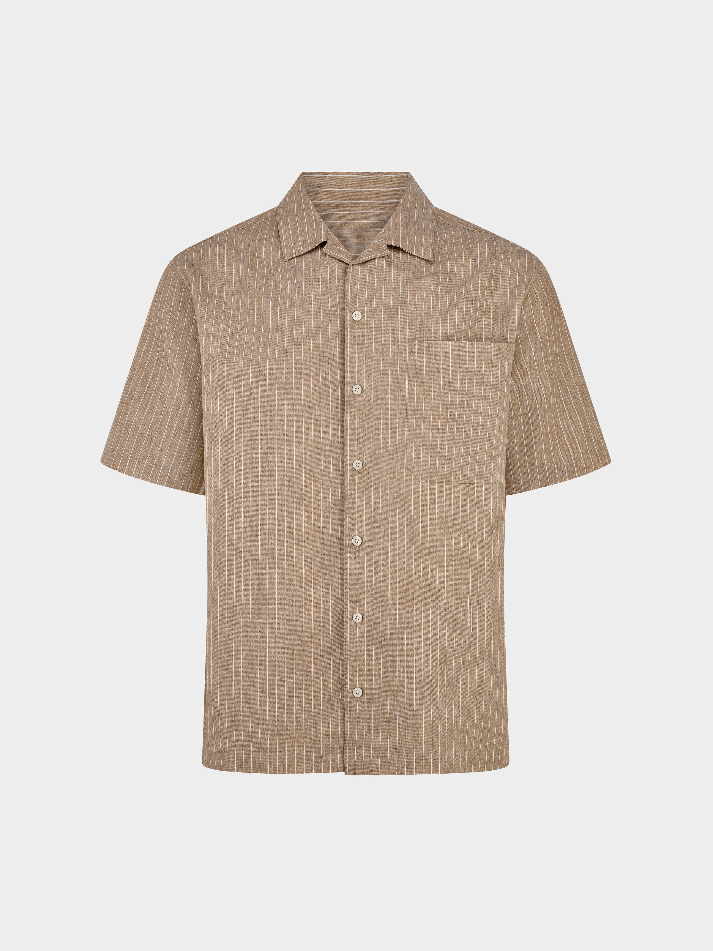 Villa Pinstripe Embroidered Shirt