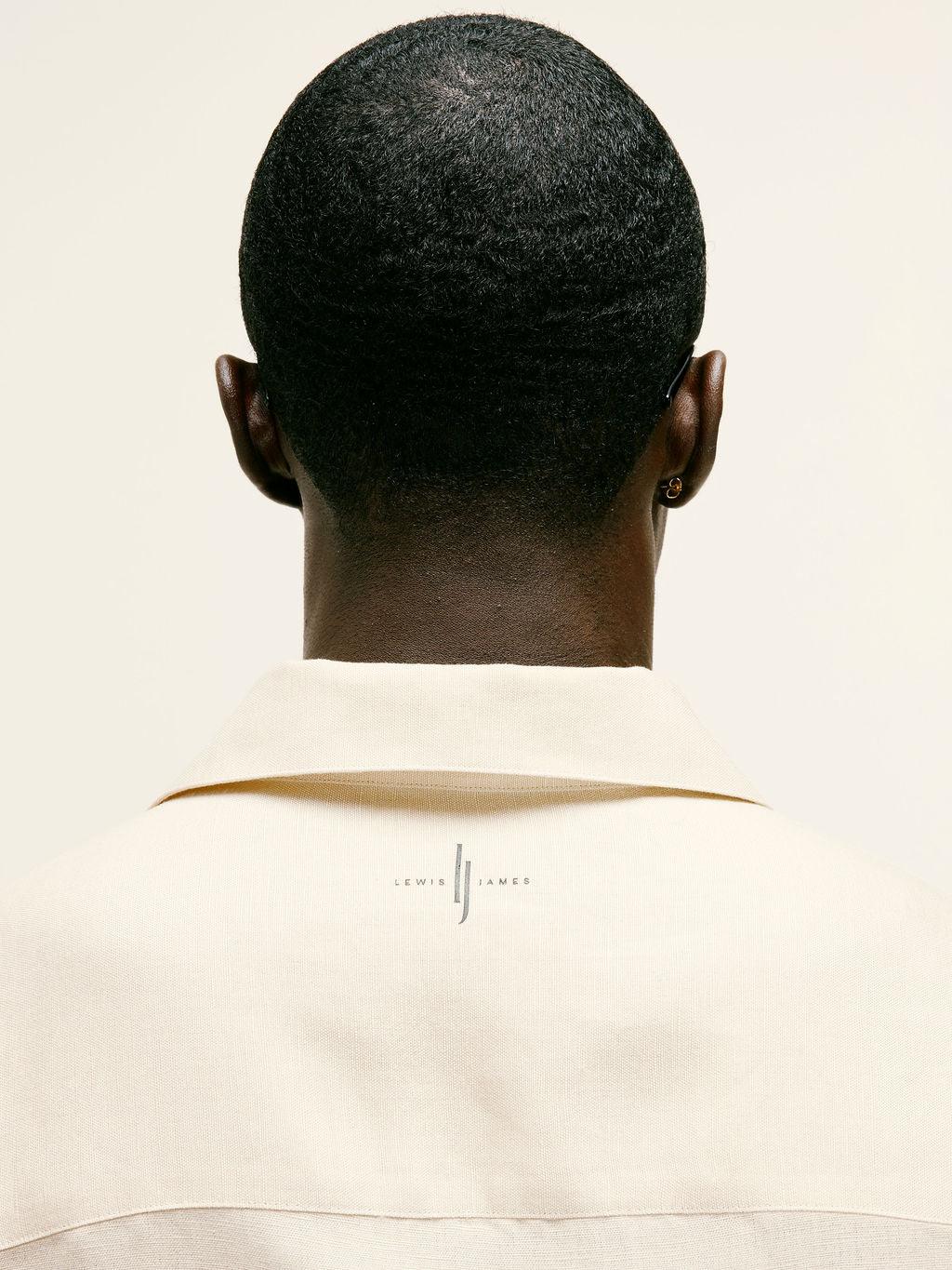 Long - Sleeve Linen - Viscose Shirt In Bleached Sand - Lewis James