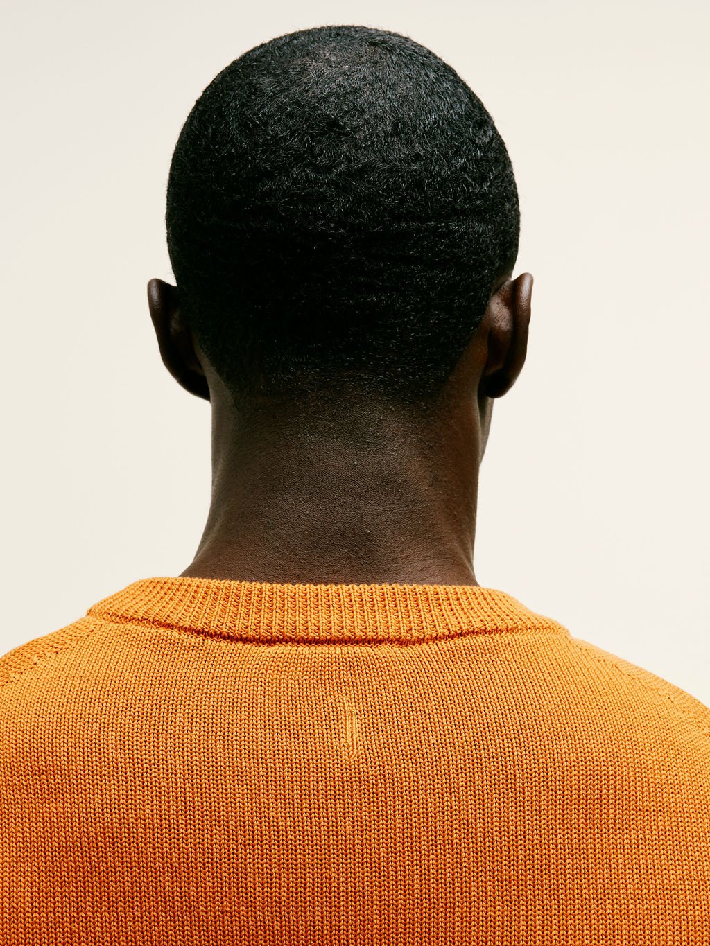 Organic Cotton - Silk Knitted Crewneck in Orange - Lewis James