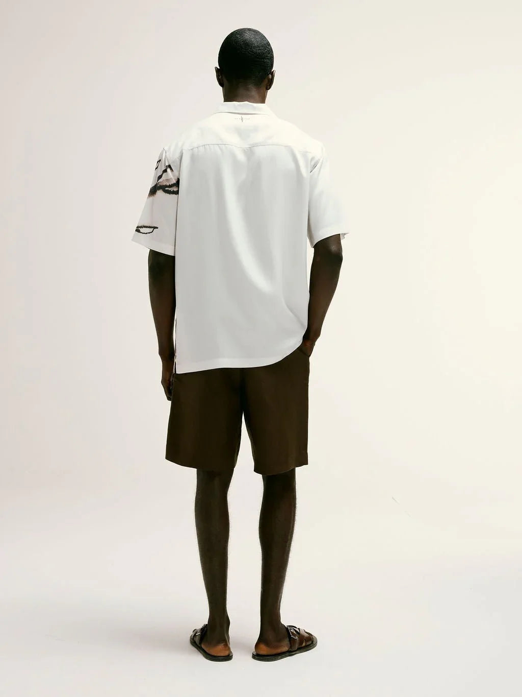 Poppy Floral Printed Tencel Shirt in Brown - Lewis James