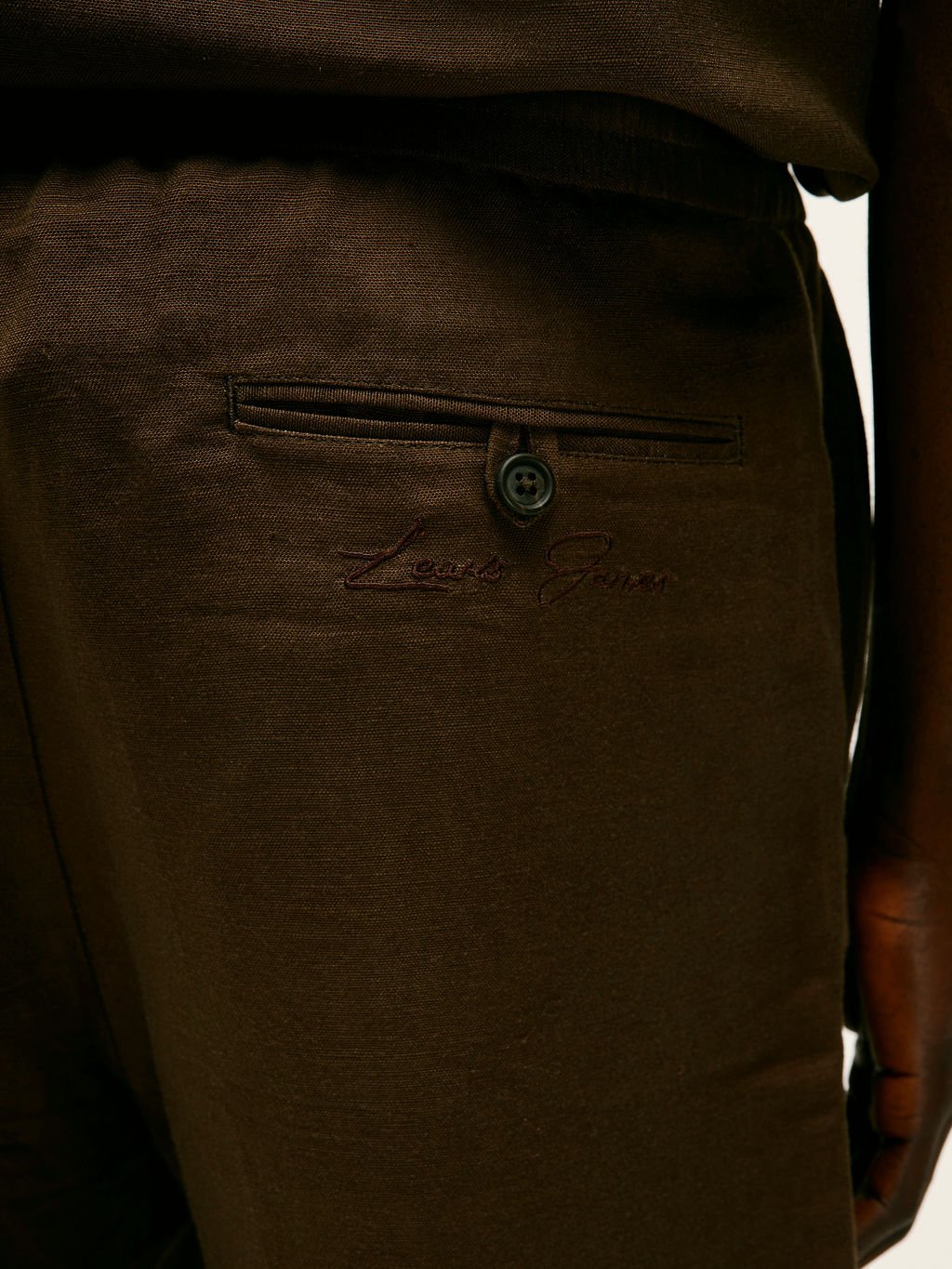 Relaxed Linen - Blend Shorts in Chocolate Brown - Lewis James
