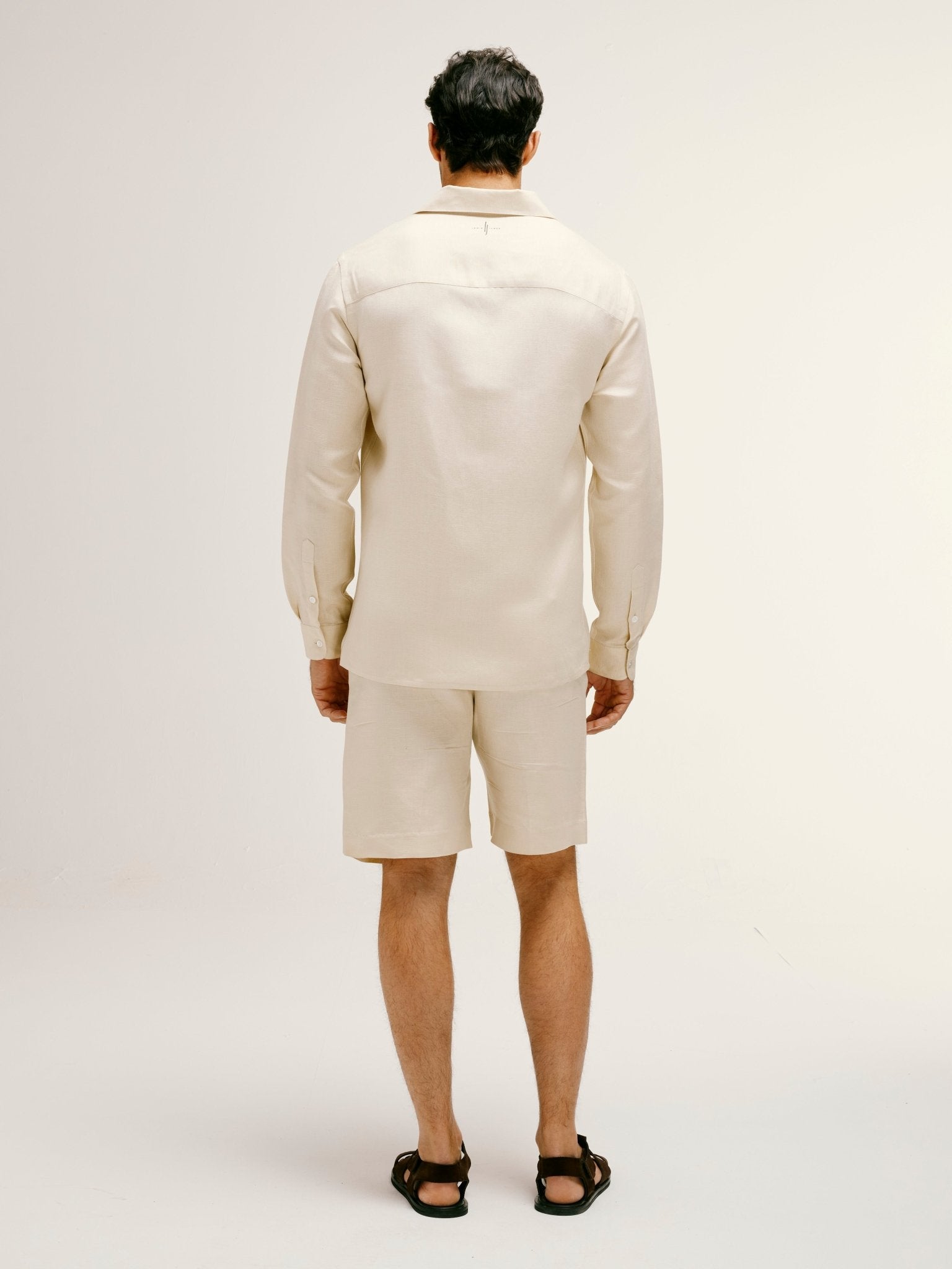 Relaxed Linen - Blend Shorts in natural stone - Lewis James