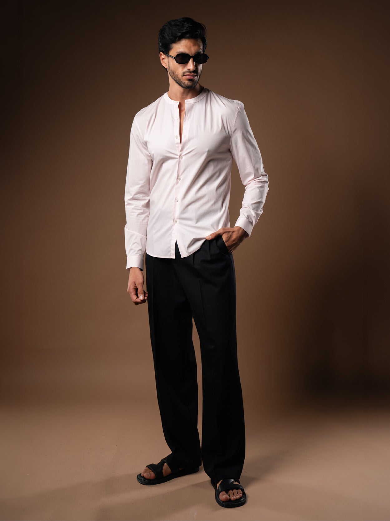 Regent Poplin Shirt in Dusty Pink - Lewis James