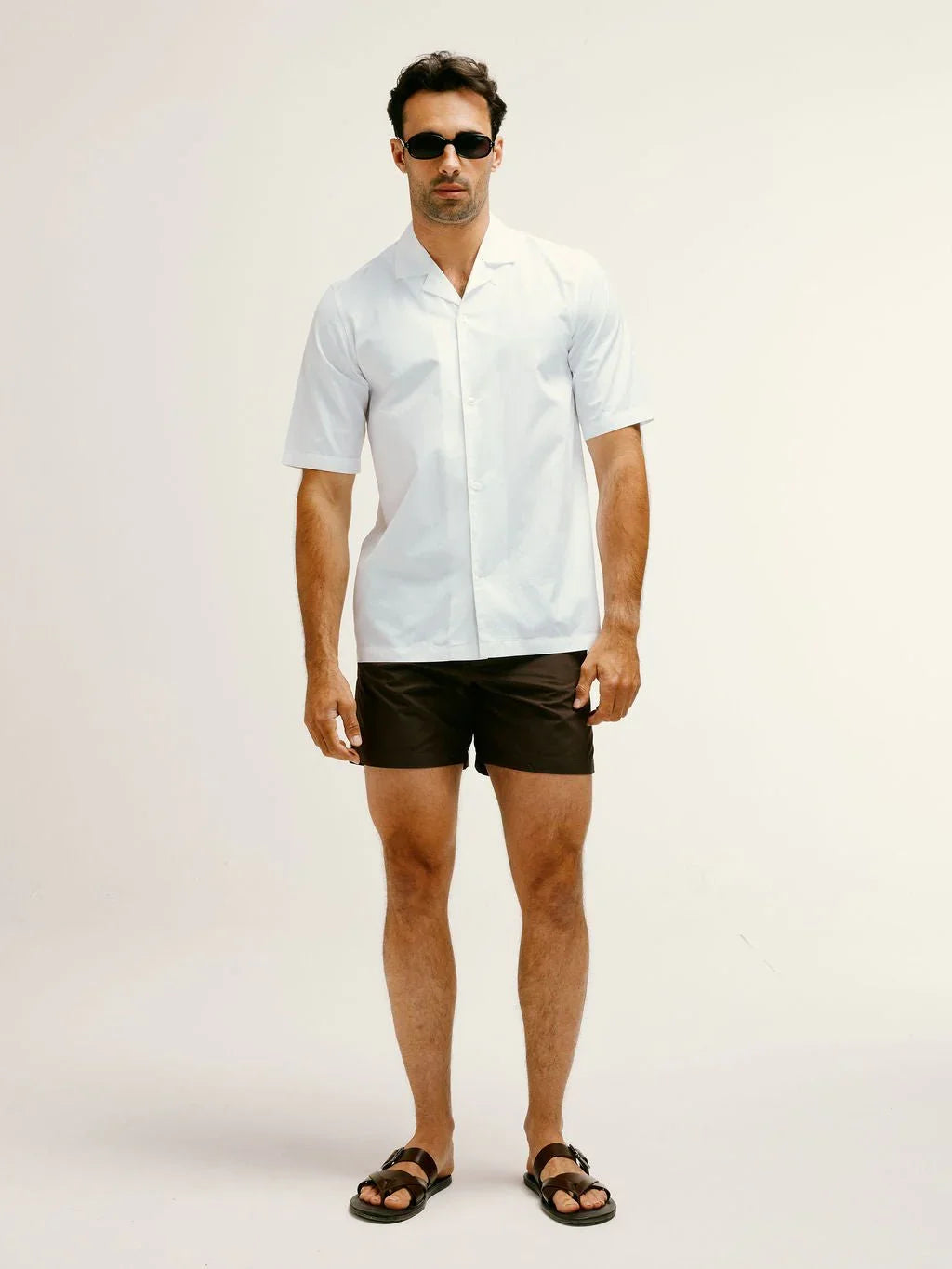 Smart Half - Elasticated Swim Shorts in Brown - Lewis James