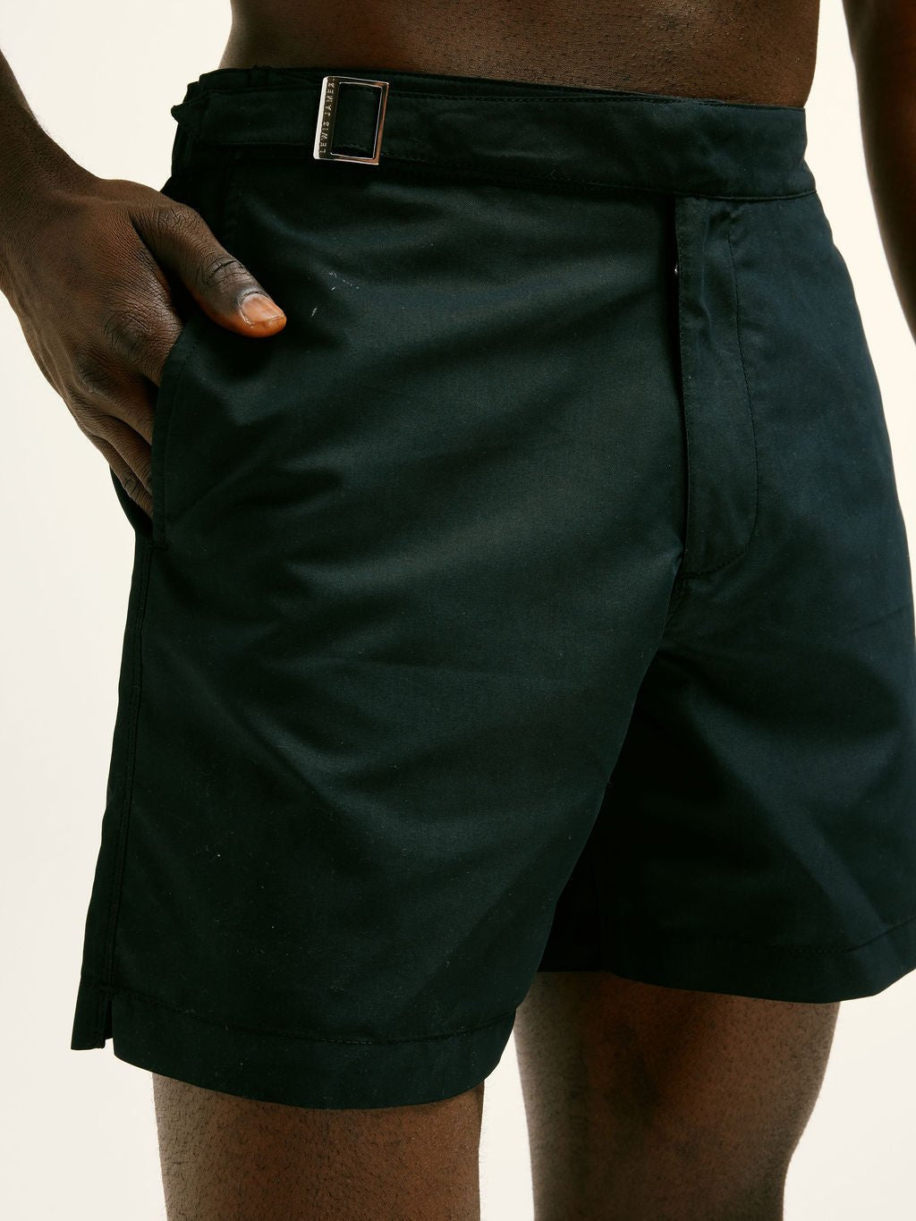 Smart Longline Length Swimshort in Black - Lewis James