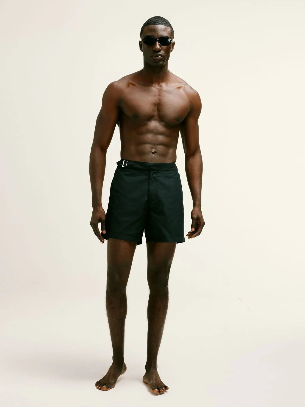 Smart Longline Length Swimshort in Black - Lewis James