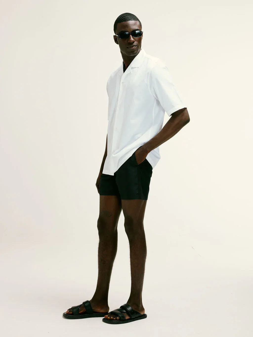 Smart Longline Length Swimshort in Black - Lewis James