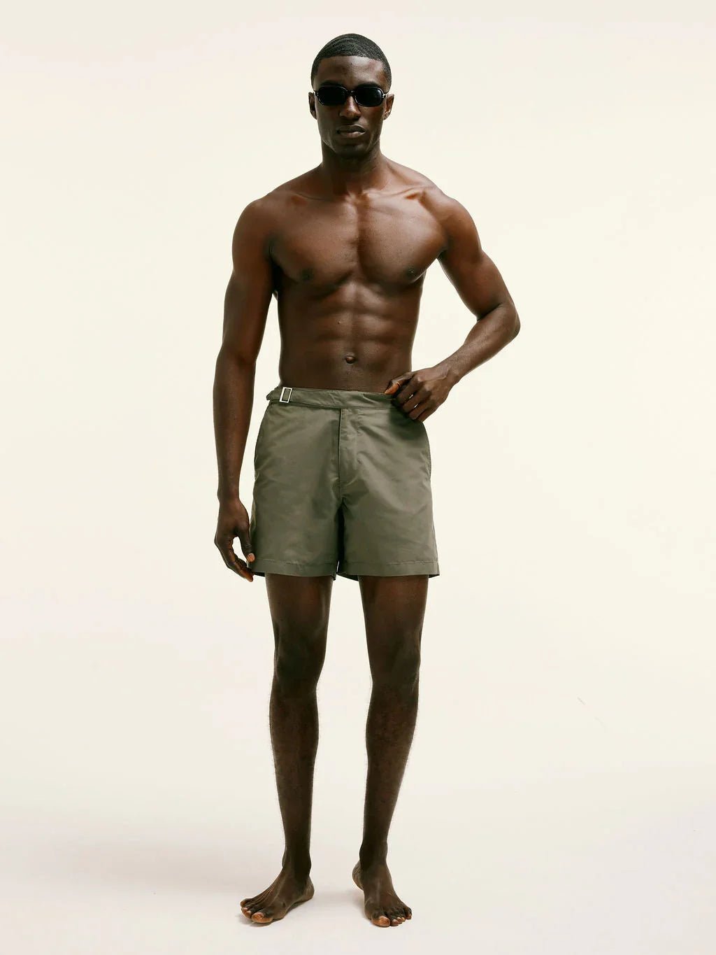 Smart Original Swim Shorts in Olive Khaki - Lewis James