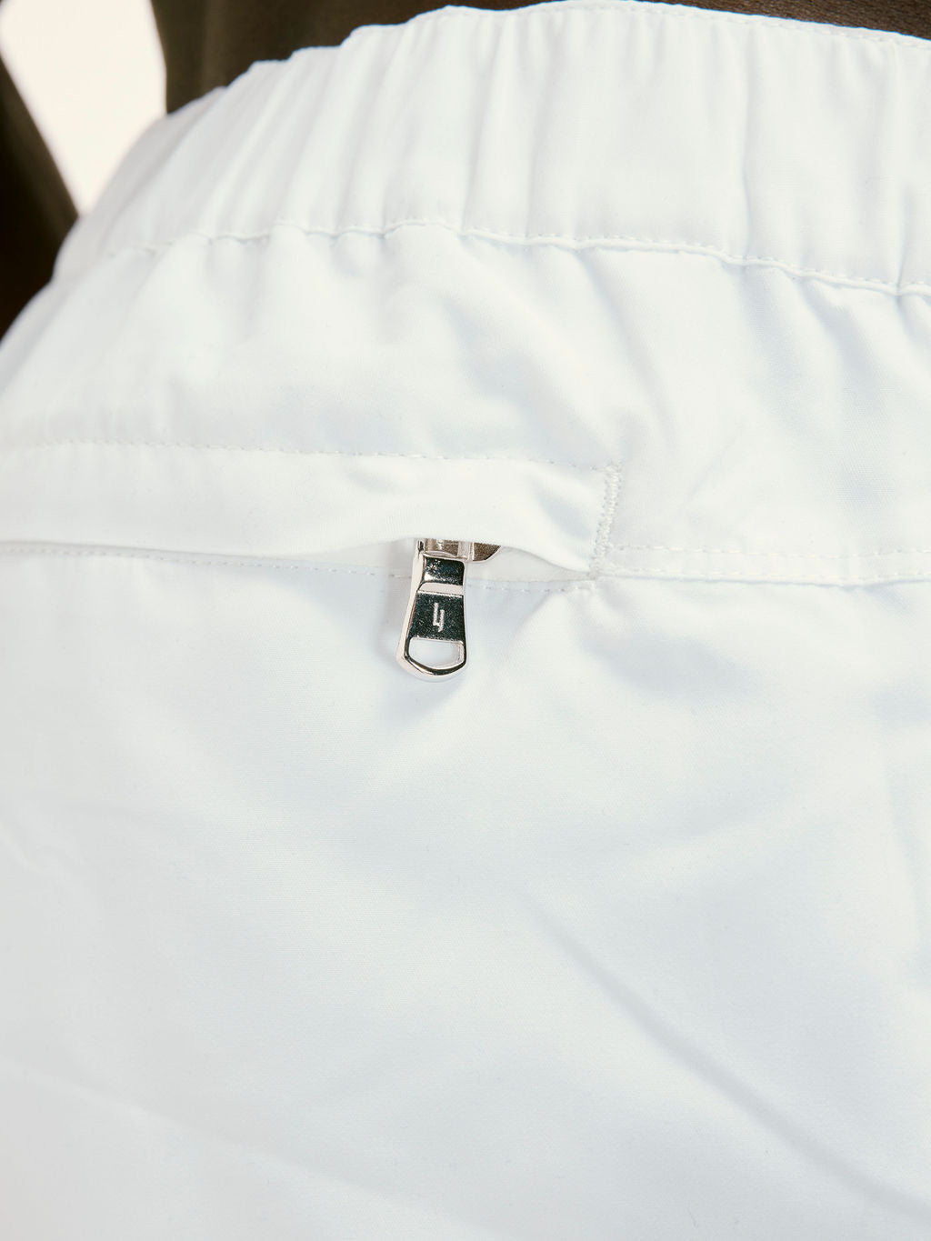 Stain - Resistant Half Elasticated Smart Swim Short in White - Lewis James