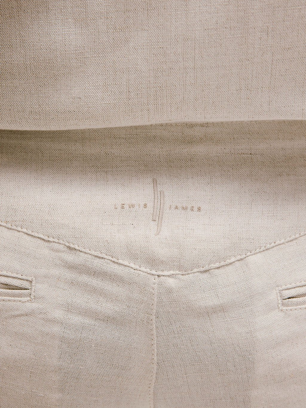 Straight - Fit Linen - Viscose Trousers in Natural Taupe - Lewis James