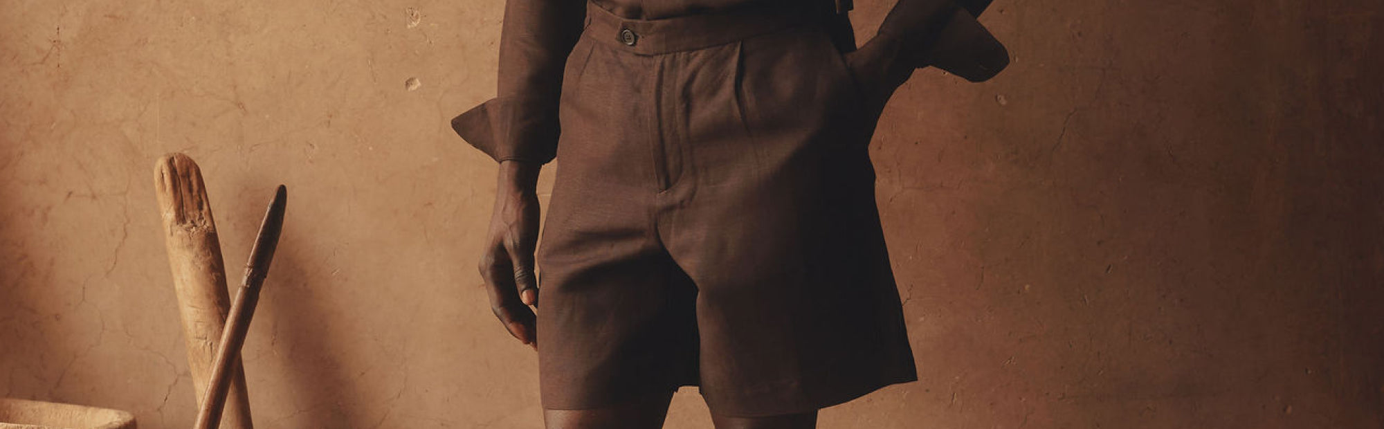 LINEN-VISCOSE SHORTS