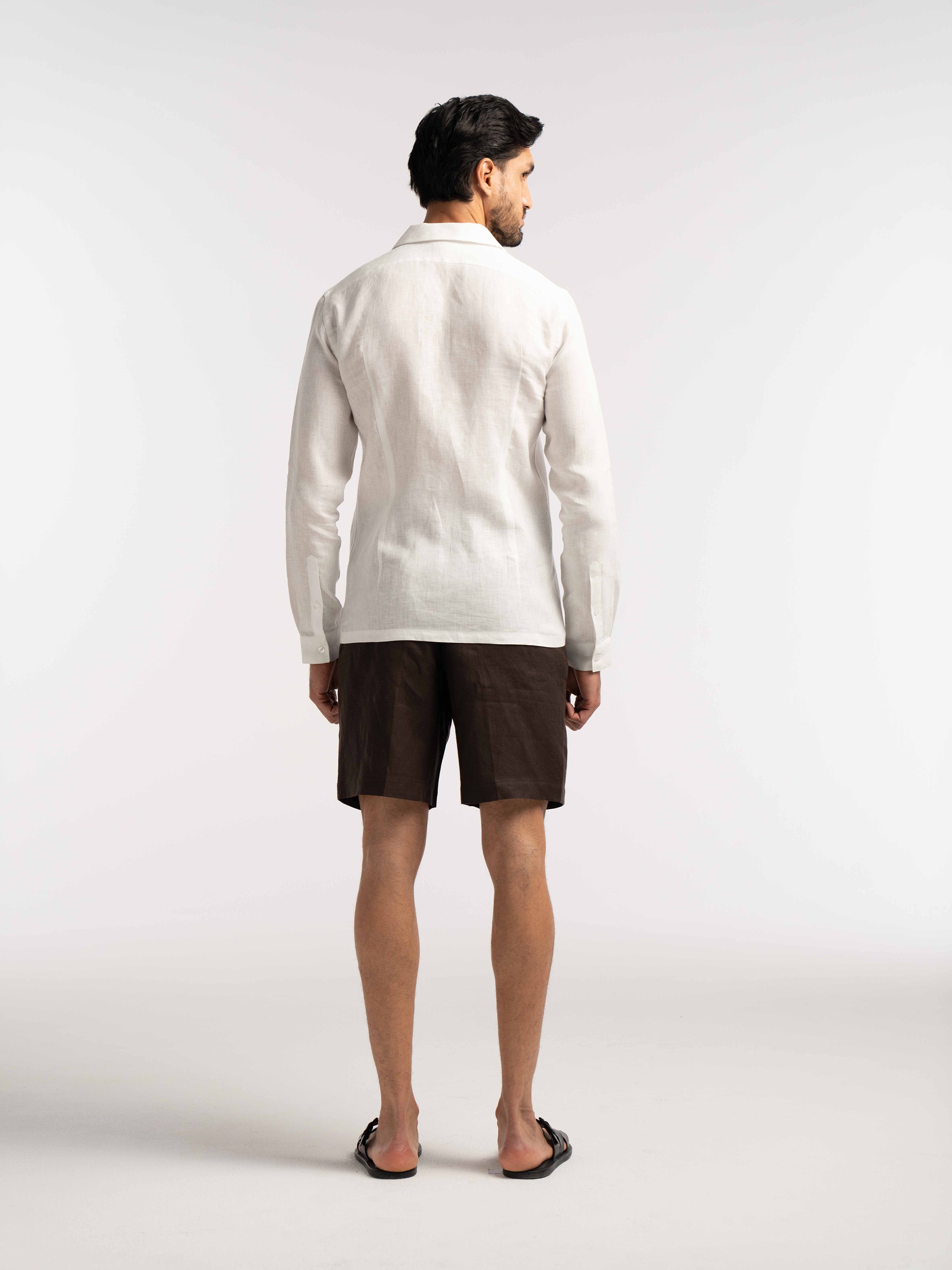 Arista Linen Shirt in Glacier White